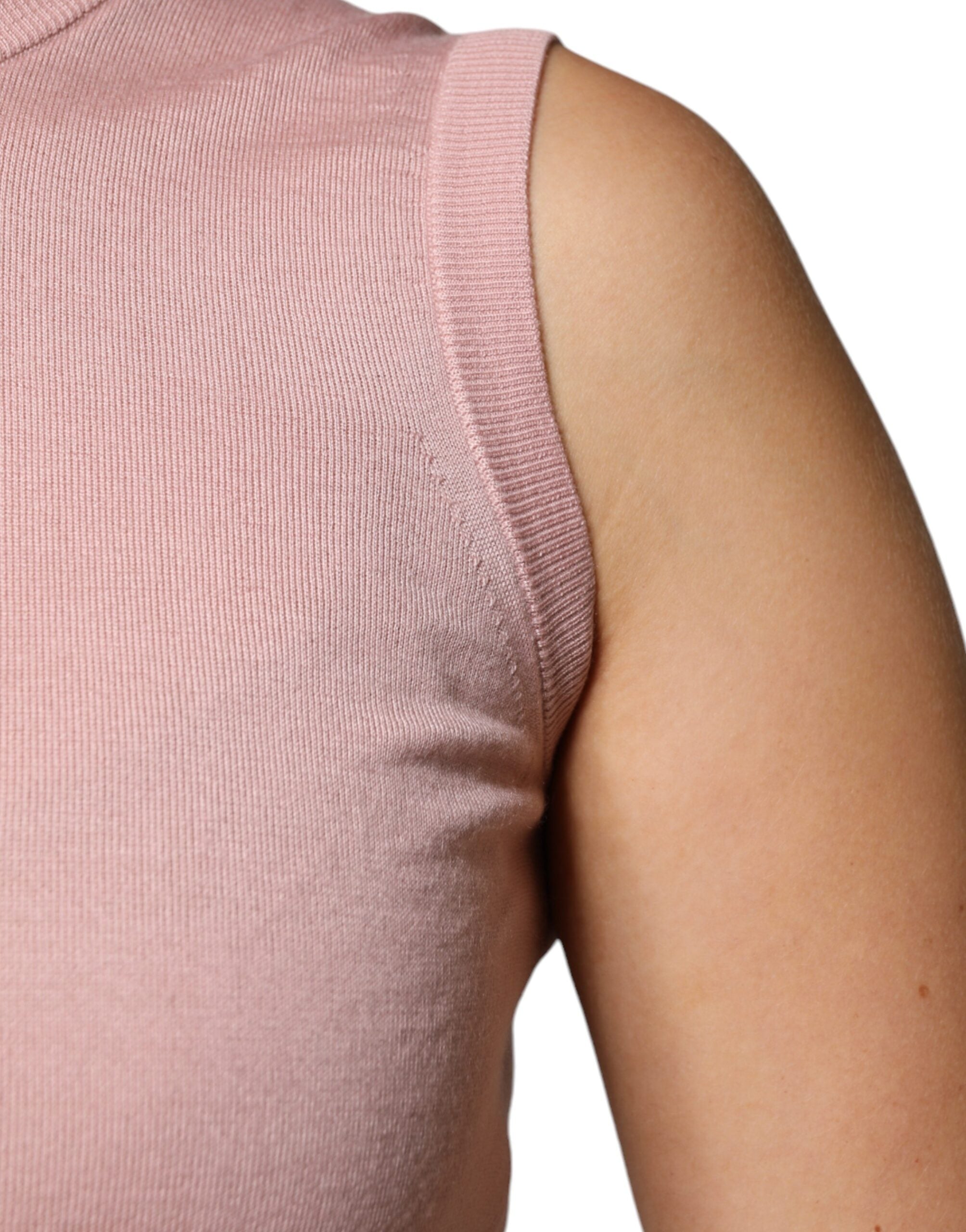 Dolce & Gabbana Pink Cashmere Knitted Sleeveless Tank Women's Top