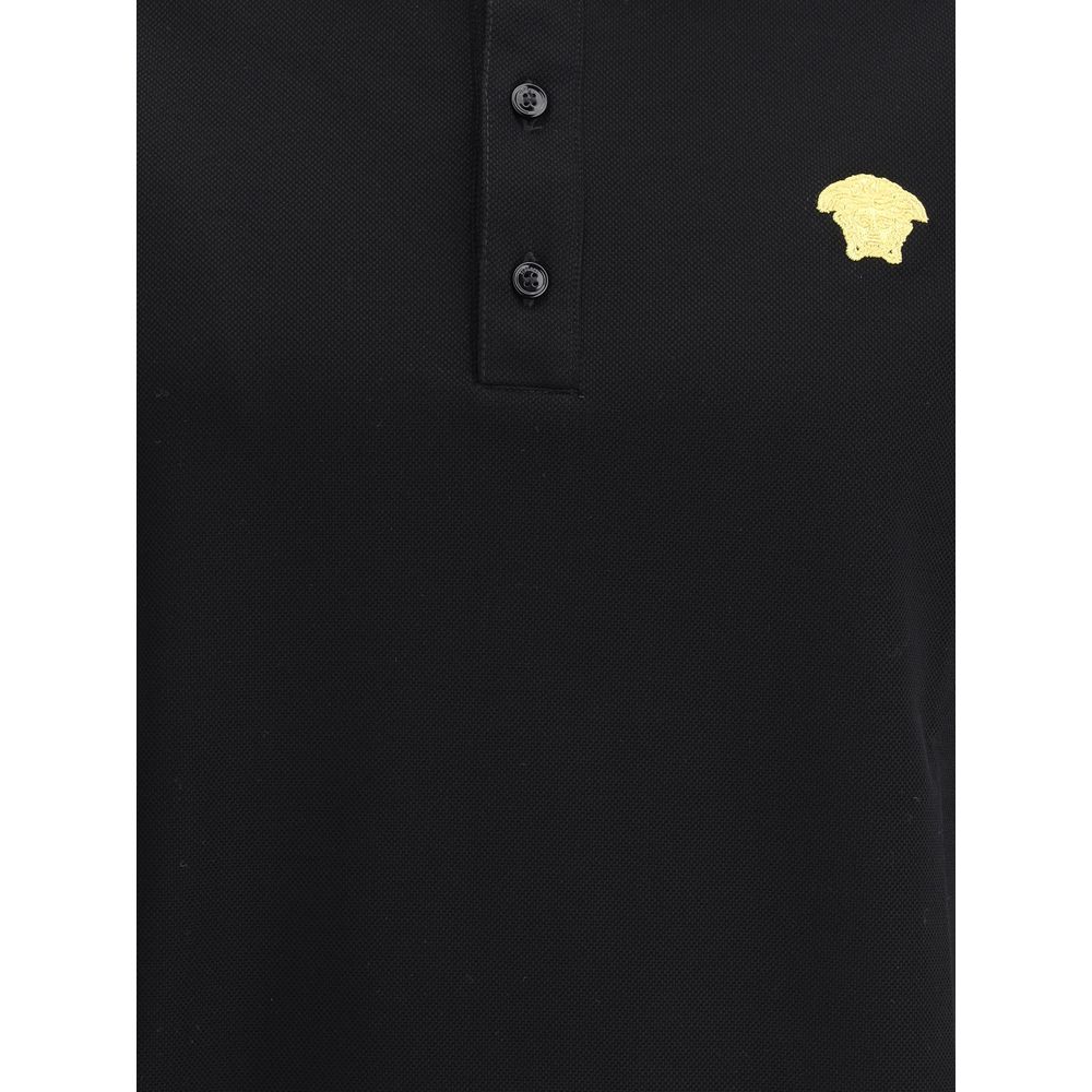 Versace Black Cotton Polo Men's Shirt