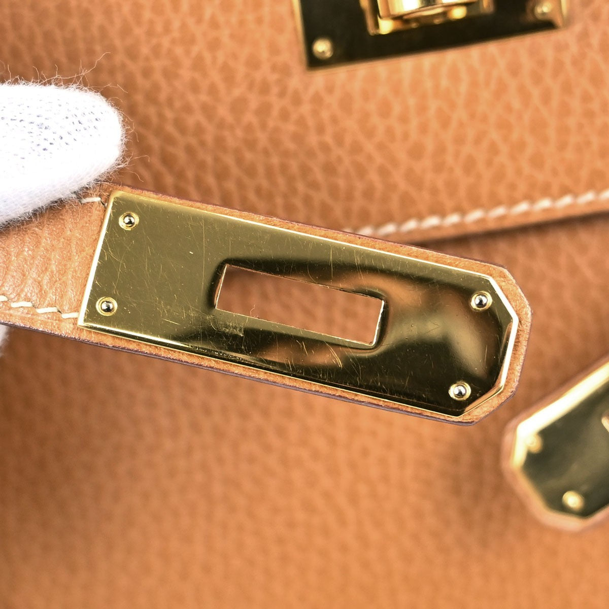 Hermes Kelly Brown Ardennes With Gold Hardware Brown Leather Handbag (Pre-Owned)