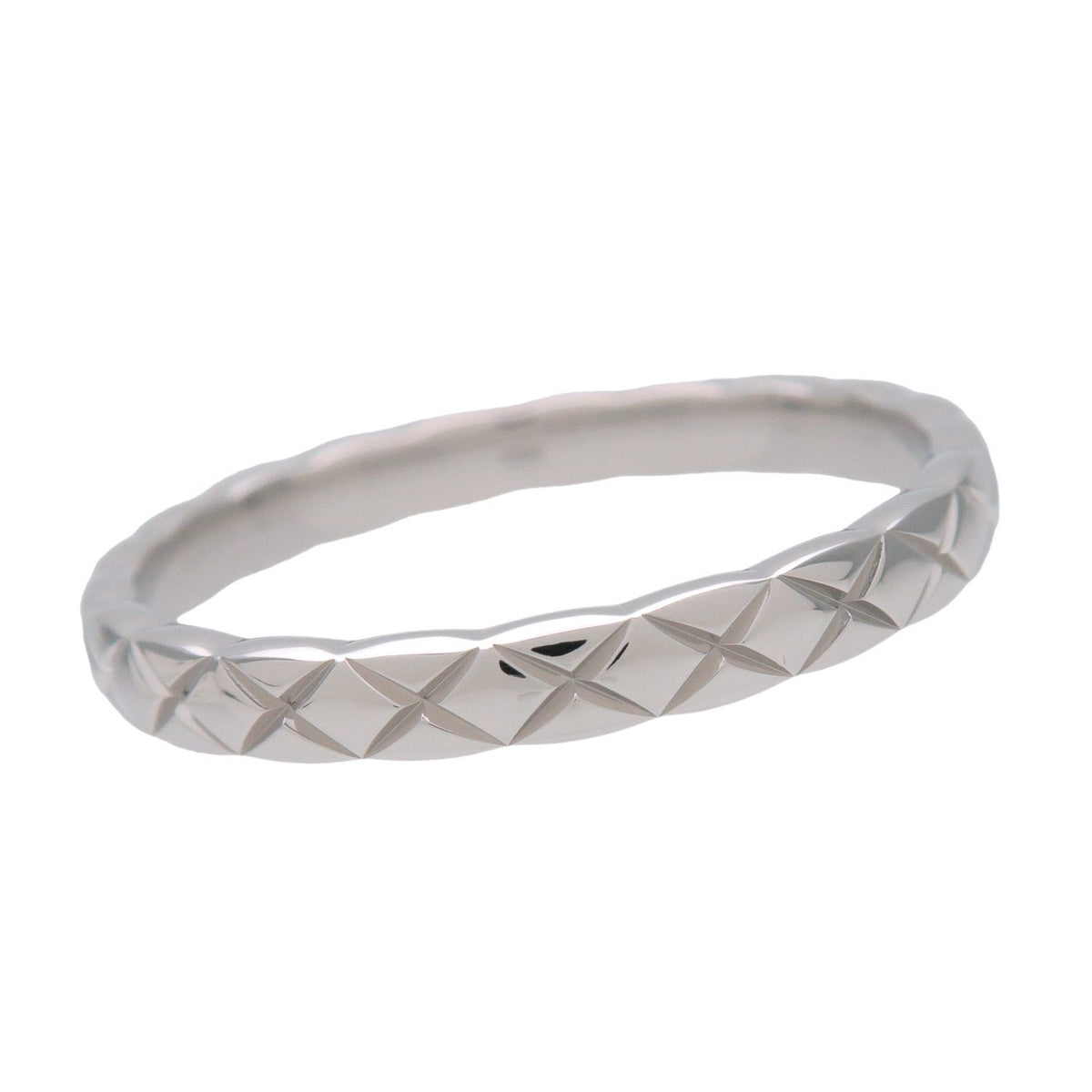 Chanel Coco Crush 18K White Gold Silver Platinum Ring Jewelry (Pre-Owned)