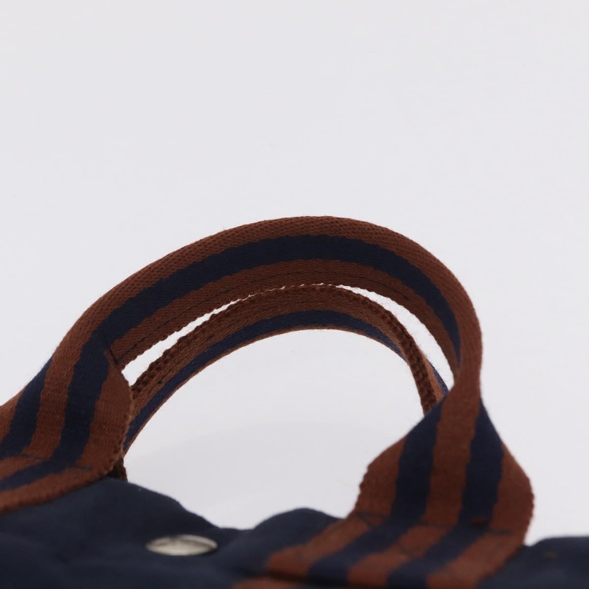 Hermes Fourre Tout Toile Navy Canvas Tote Bag Bag (Pre-Owned)