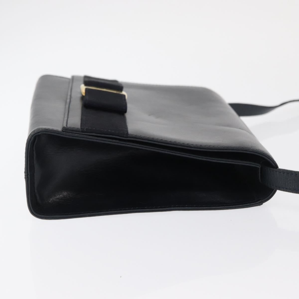 Salvatore Ferragamo Vala Leather Navy Leather Shoulder Bag Bag (Pre-Owned)
