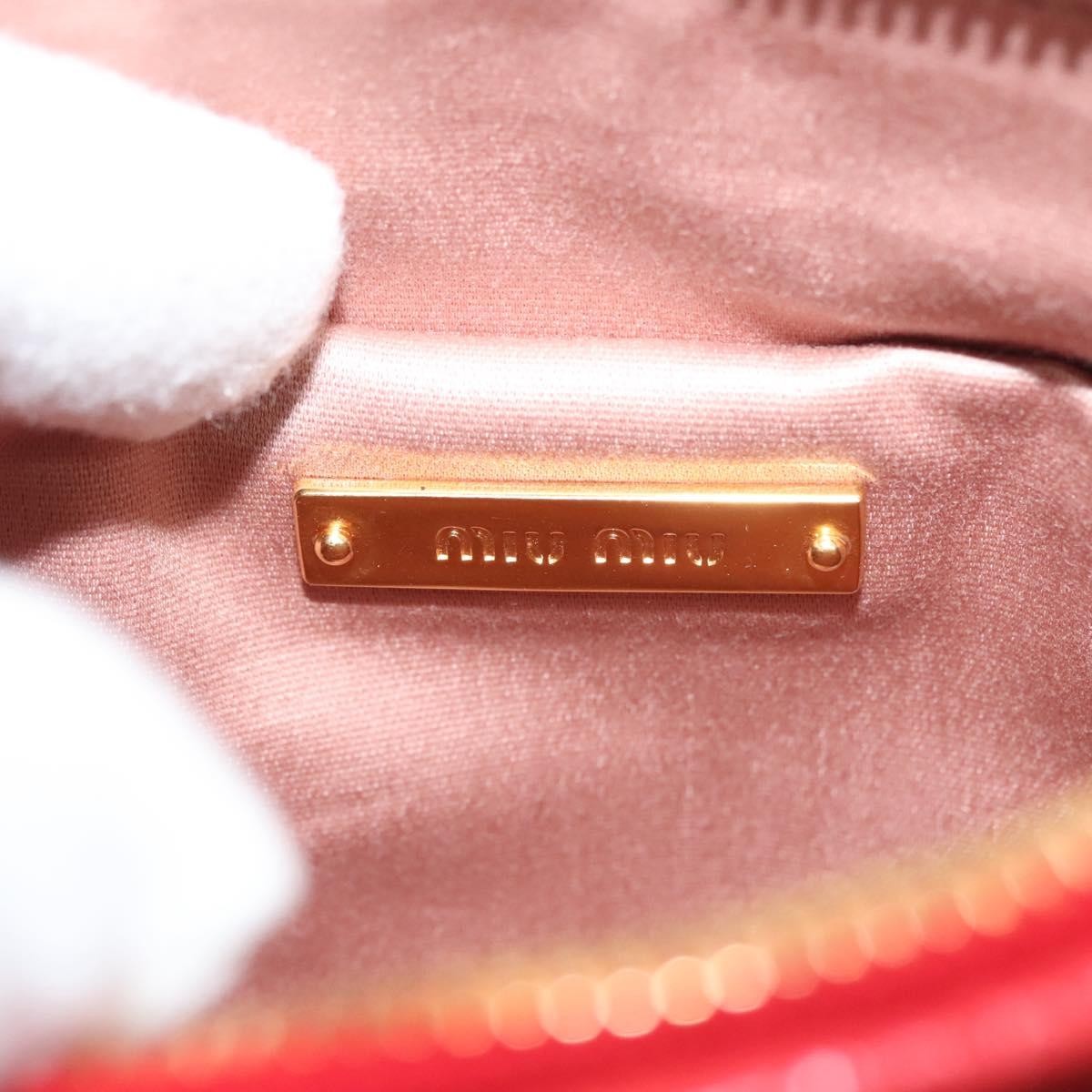Miu Miu Zip Wristlet Leather Red Leather Clutche & Pouche Bag (Pre-Owned)