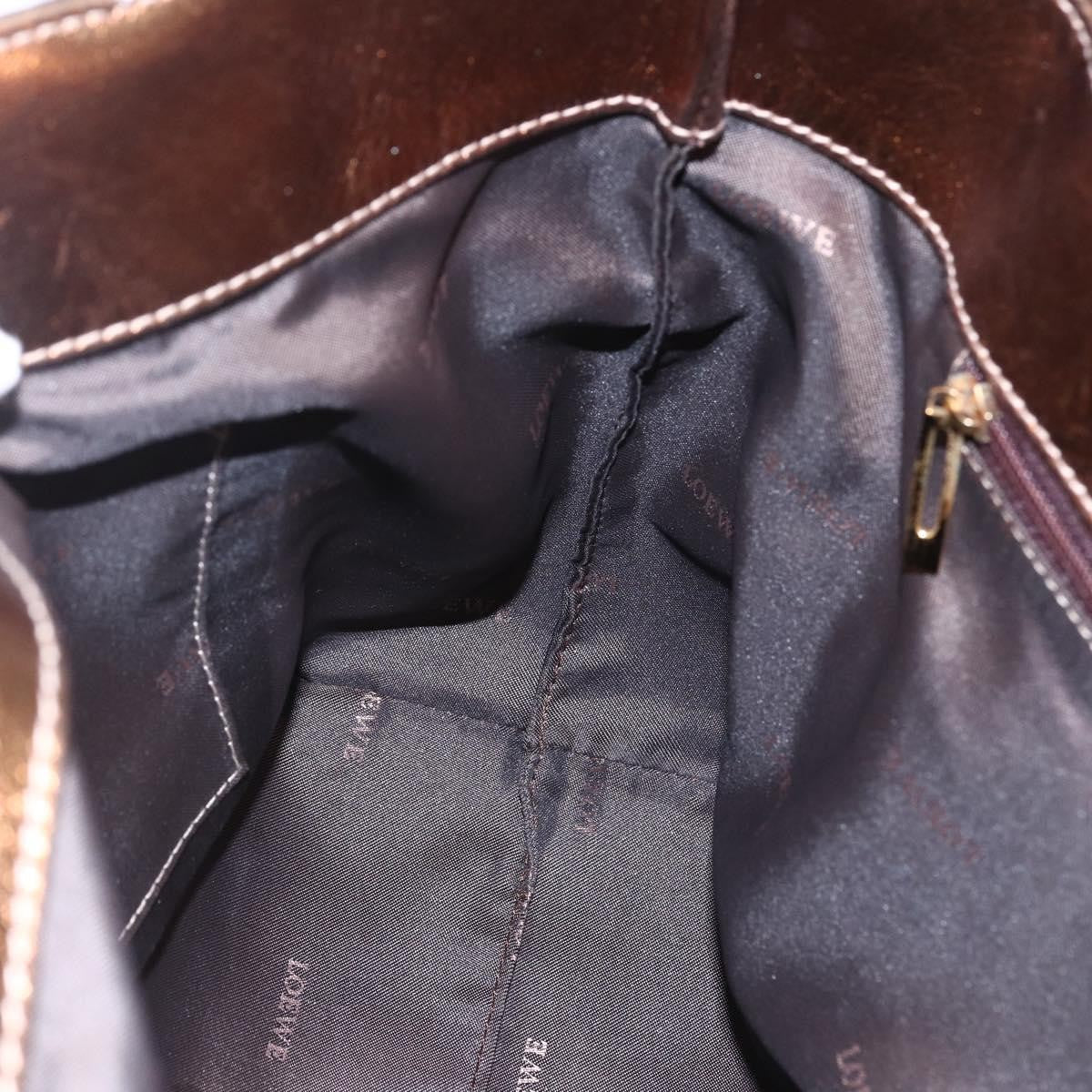 Loewe Vintage Anagram Tote Leather Metallic Leather Tote Bag Bag (Pre-Owned)