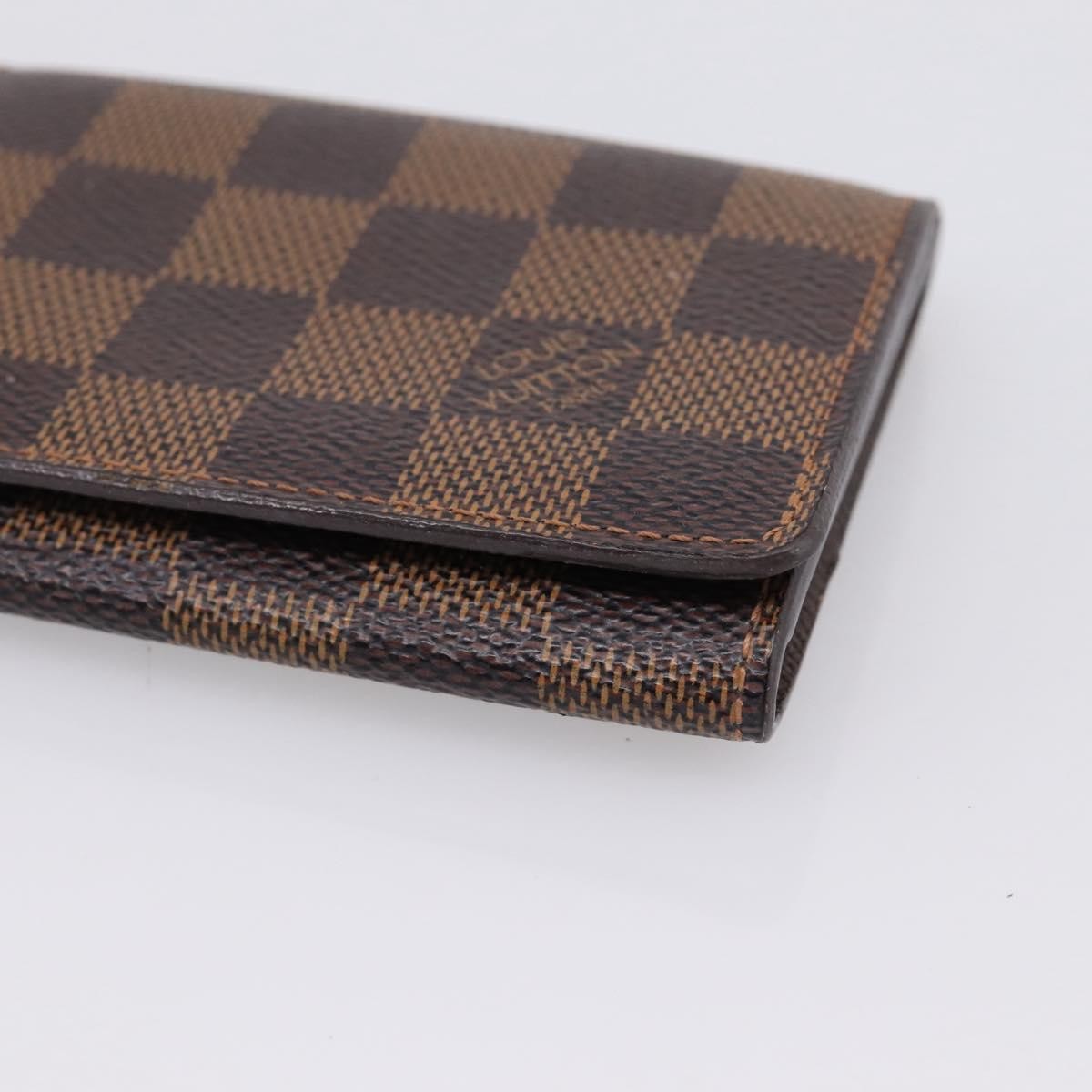 Louis Vuitton Business Card Case Damier Brown Canvas Card Holders Accessory (Pre-Owned)