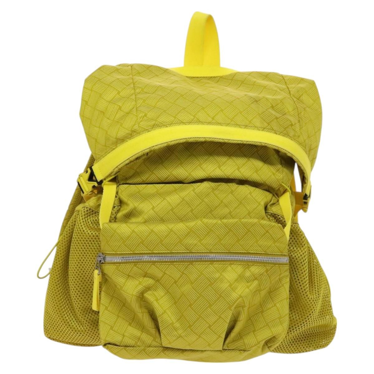 Bottega Veneta Vintage Nylon Yellow Nylon Backpack Bag (Pre-Owned)