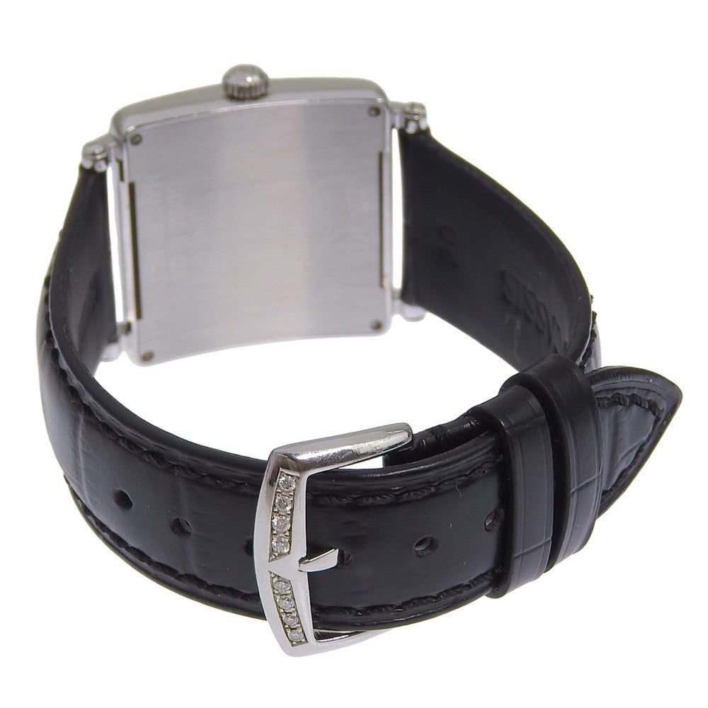 Franck Muller Master Square Quartz Stainless Steel And Alligator With Diamond Bezel And Lugs Watch (Pre-Owned)