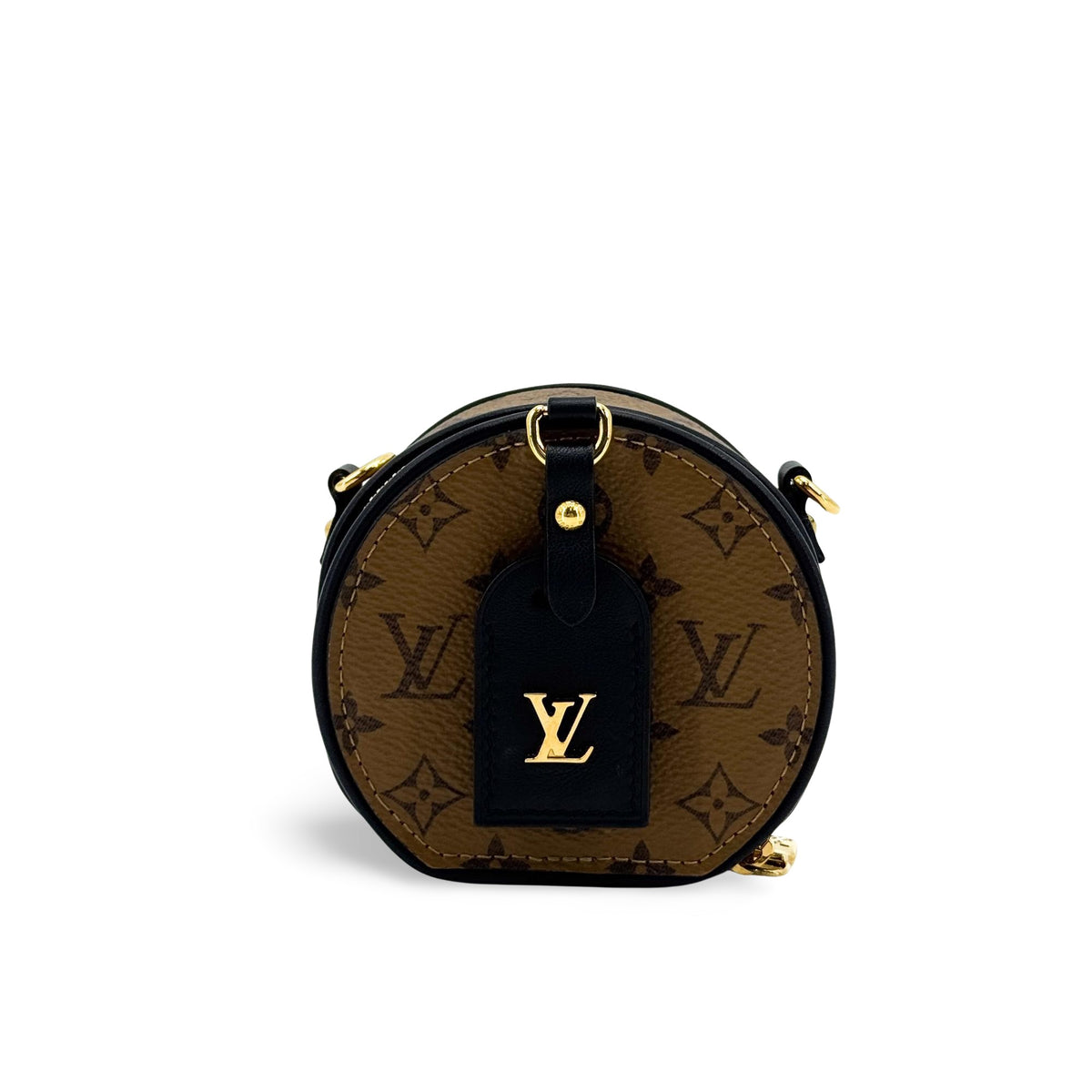 Louis Vuitton Mini Boite Chapeau Reverse Monogram Canvas Brown Canvas Handbag (Pre-Owned)