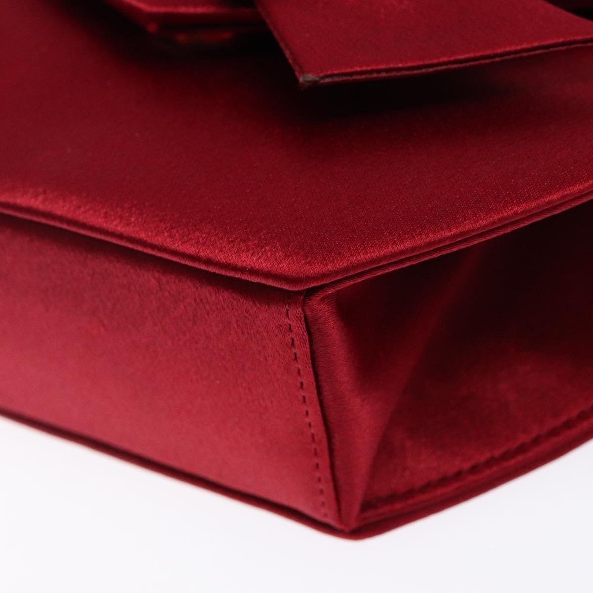 Saint Laurent Vintage Flap Silk Red Satin Clutche & Pouche Bag (Pre-Owned)