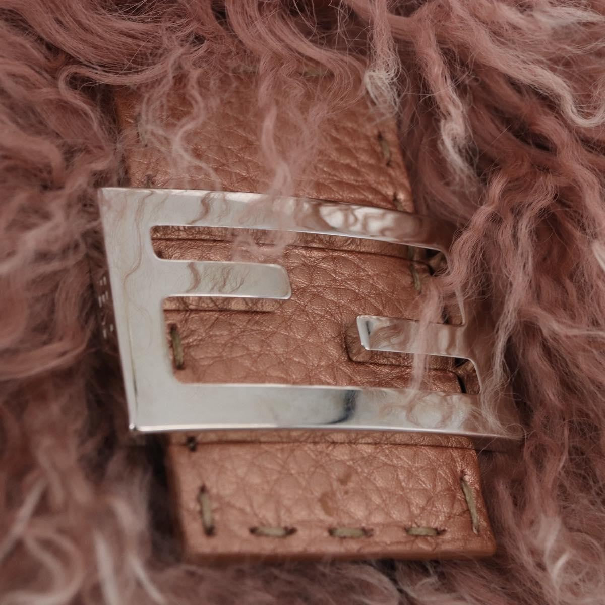 Fendi Selleria Selleria Pink Wool Handbag (Pre-Owned)