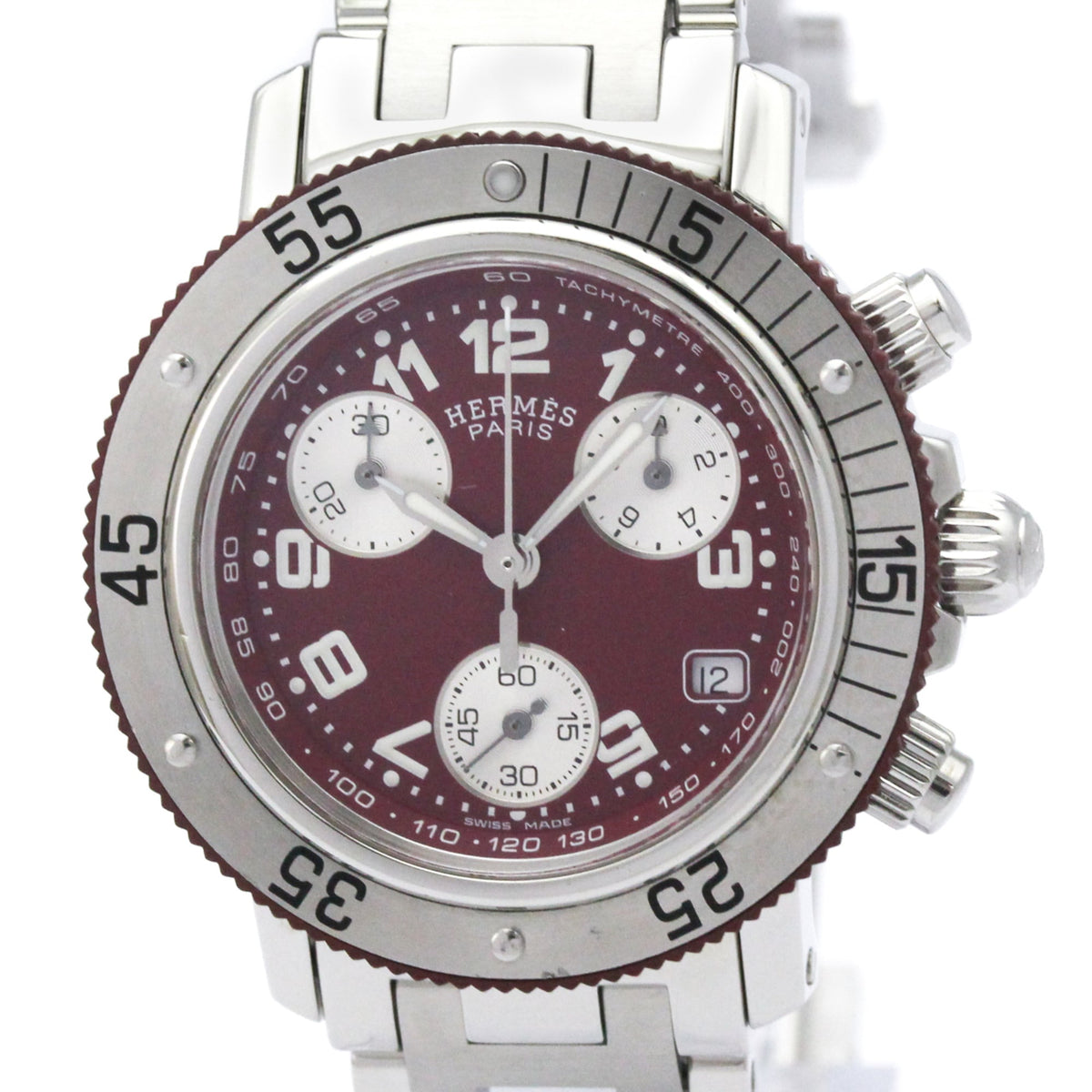 Hermes Clipper Diver Chronograph Quartz Stainless Steel Watch (Pre-Owned)