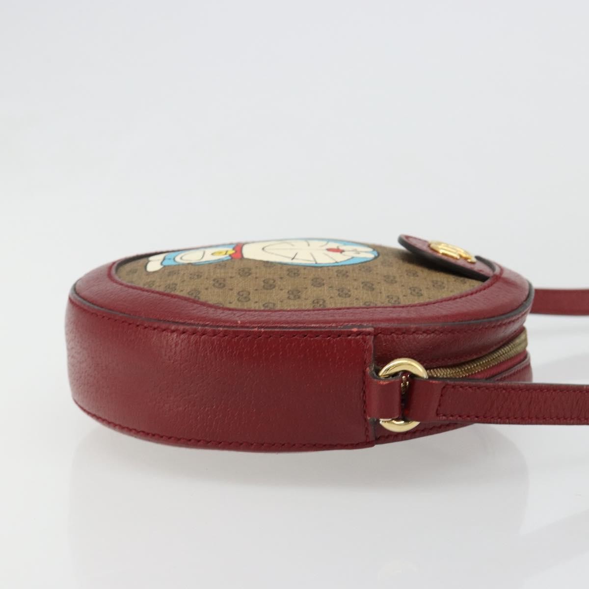 Gucci Doraemon Round Printed Mini Gg Coated Canvas Beige Canvas Shoulder Bag Bag (Pre-Owned)