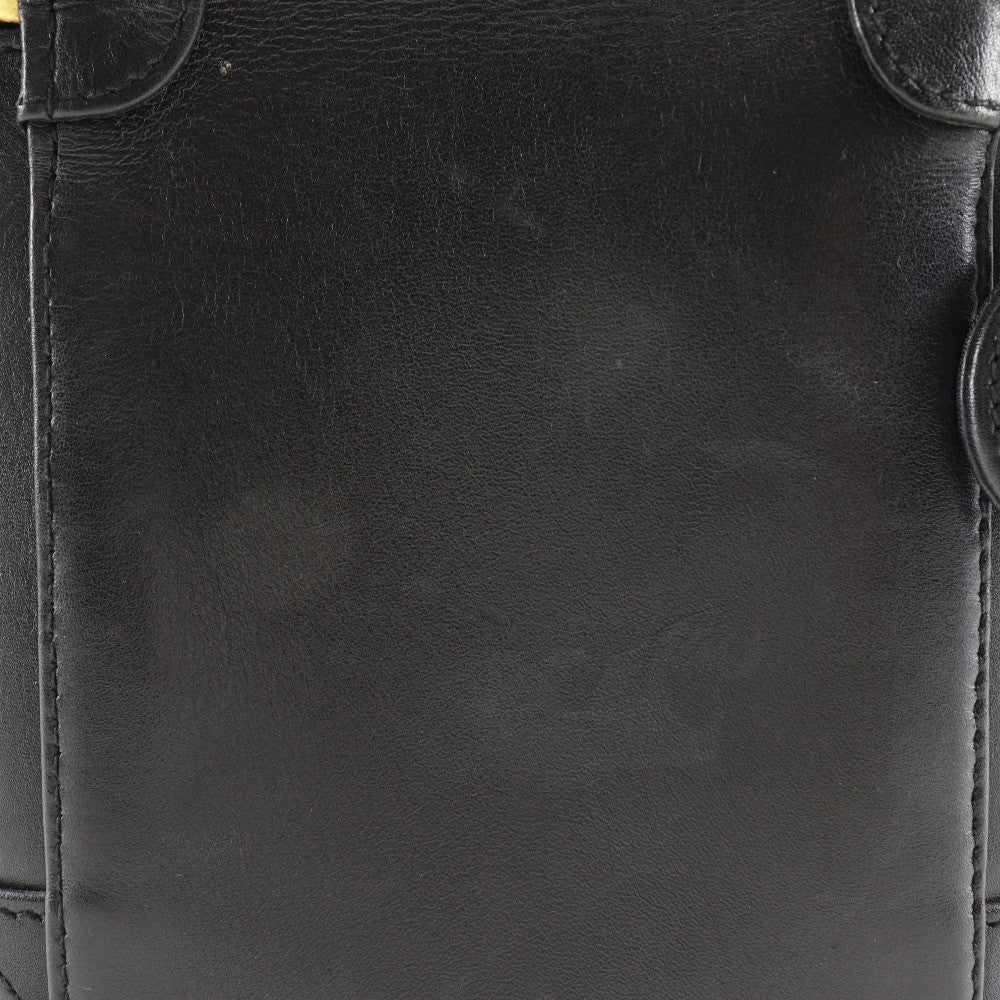 Chanel Vintage Cosmetic Case Leather Black Leather Clutche & Pouche Bag (Pre-Owned)