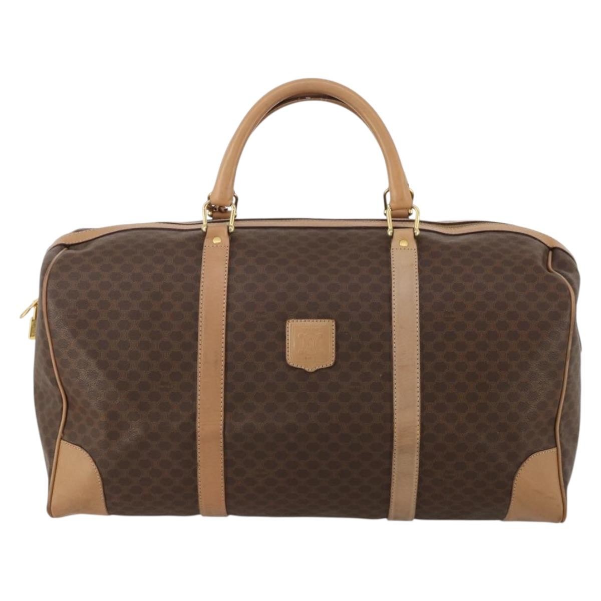 Celine Vintage Canvas Brown Canvas Travel Bag Bag (Pre-Owned)