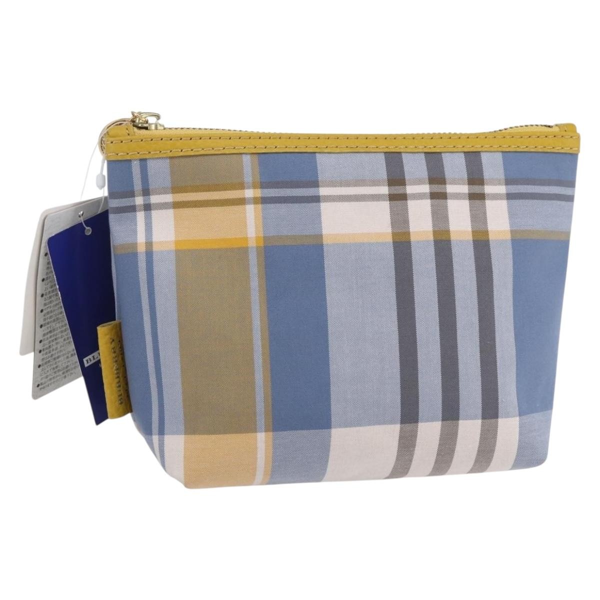 Burberry Nova Check Pochette Canvas Blue Canvas Clutche & Pouche Bag (Pre-Owned)