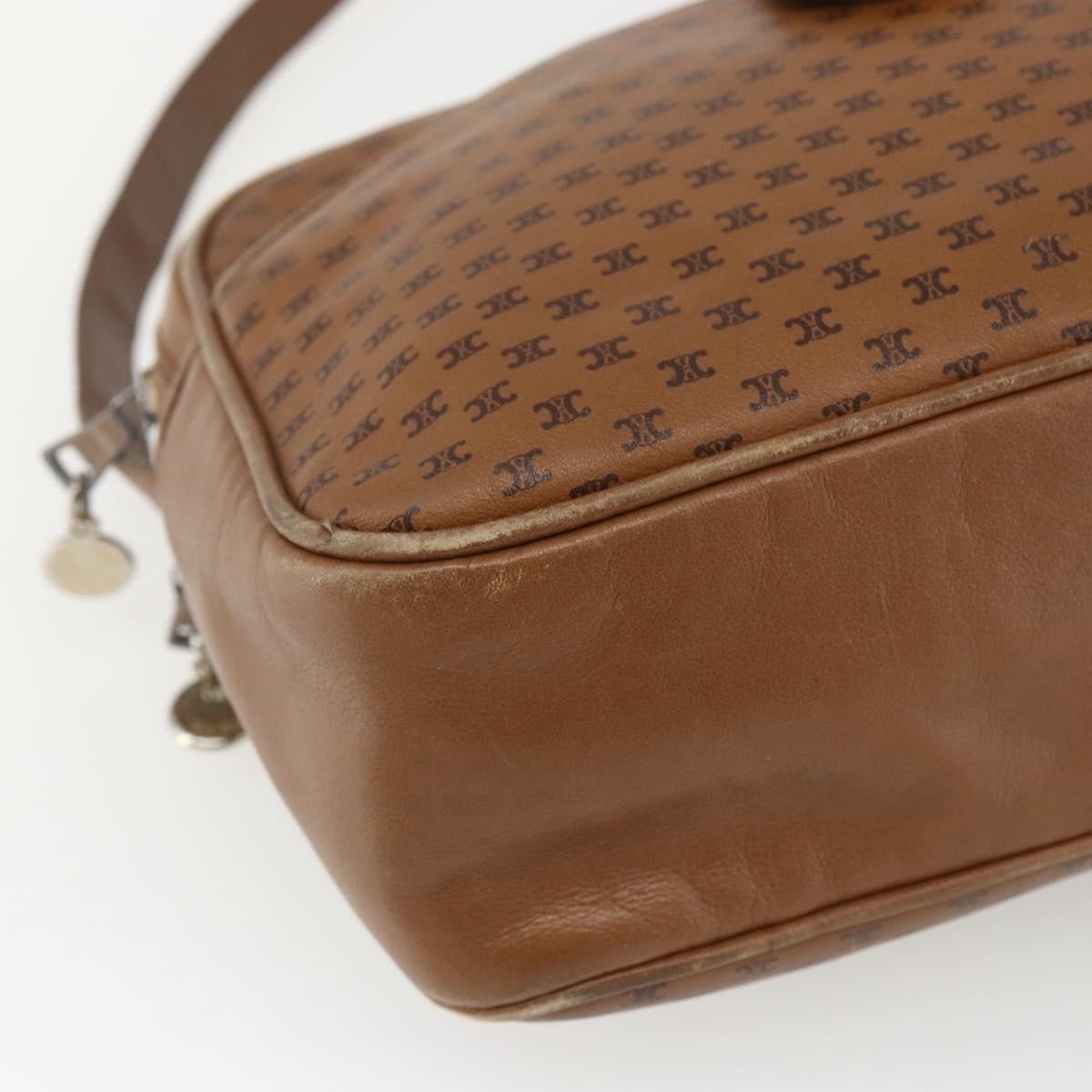 Celine Vintage Macadam Canvas And Leather Brown Canvas Shoulder Bag Bag (Pre-Owned)