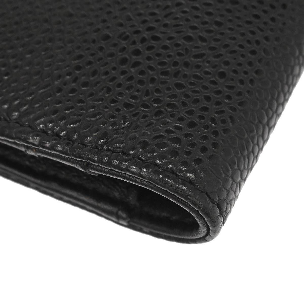 Chanel Chanel V Stitch Chevron Long Bifold Wallet Pink Chevron Black Calfskin Wallets Accessory (Pre-Owned)