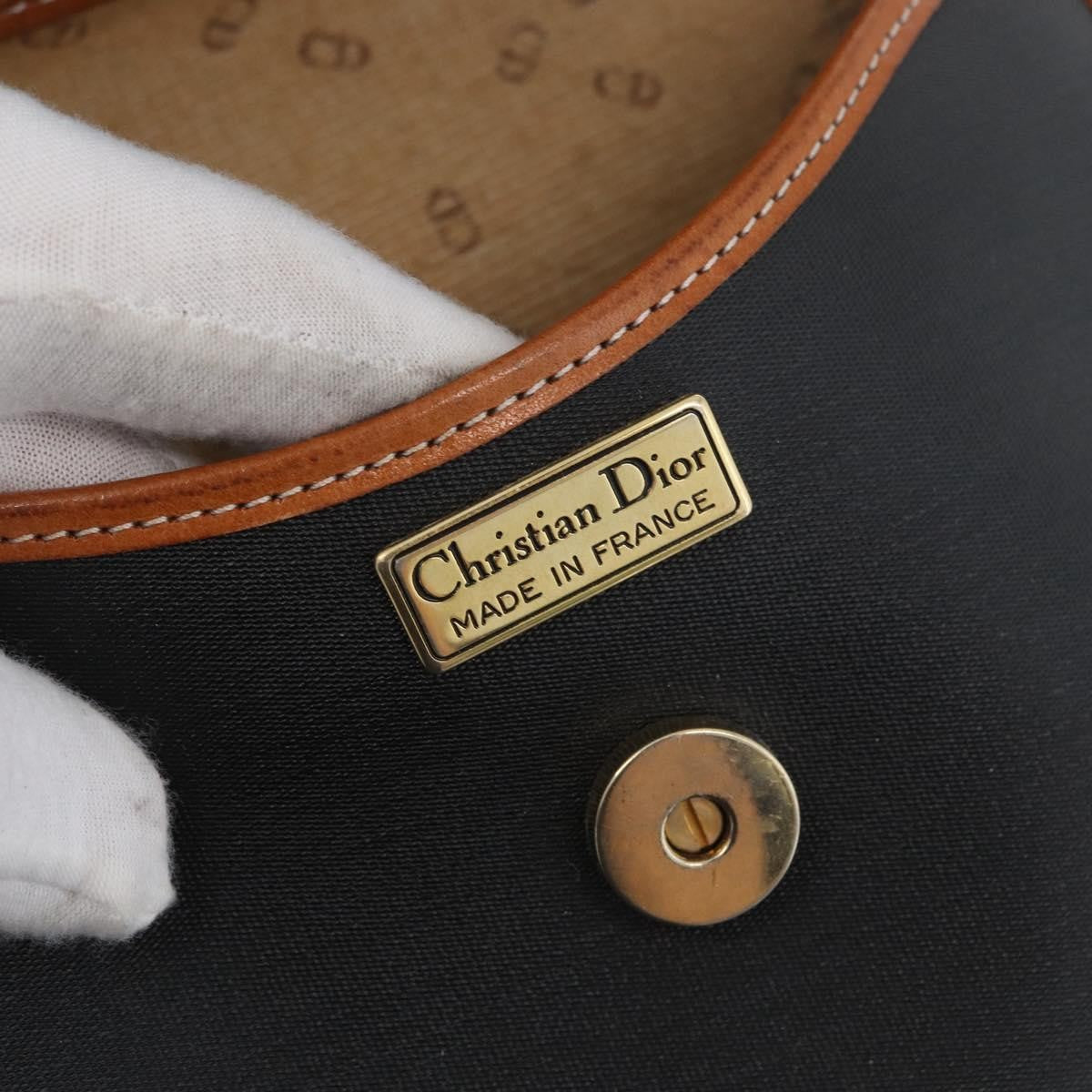 Christian Dior Vintage Canvas Black Canvas Shoulder Bag Bag (Pre-Owned)