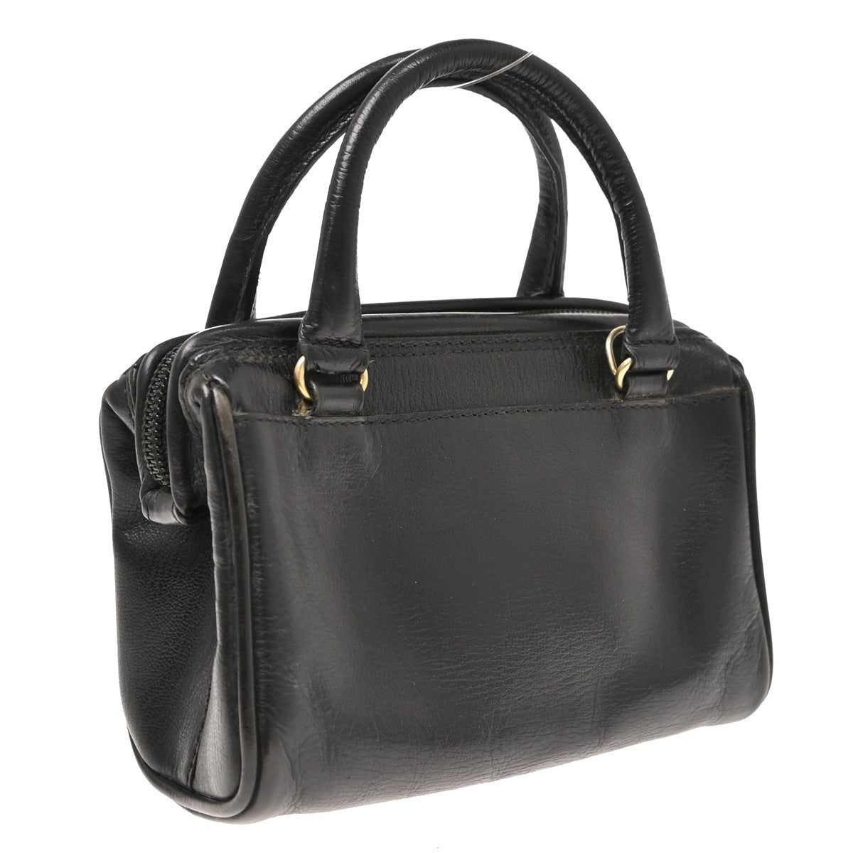 Fendi Convertible Boston Patent Black Leather Handbag (Pre-Owned)