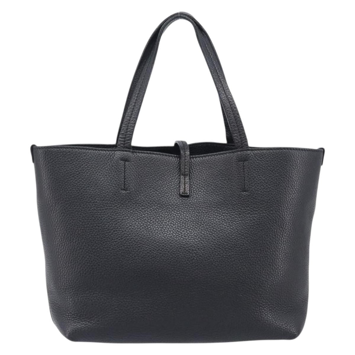 Salvatore Ferragamo Gancini Leather Black Leather Handbag (Pre-Owned)