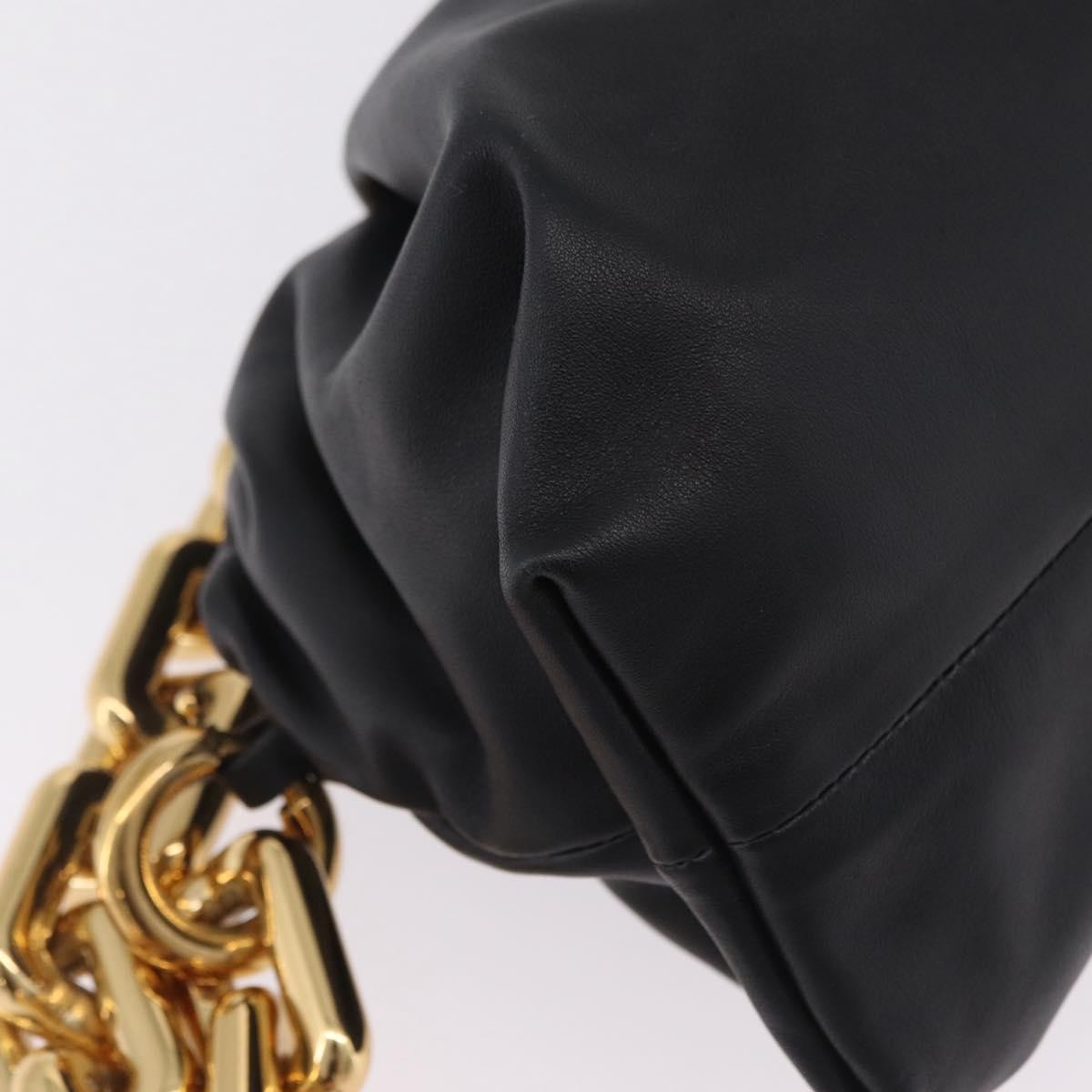 Bottega Veneta The Chain Pouch Leather Black Leather Clutche & Pouche Bag (Pre-Owned)