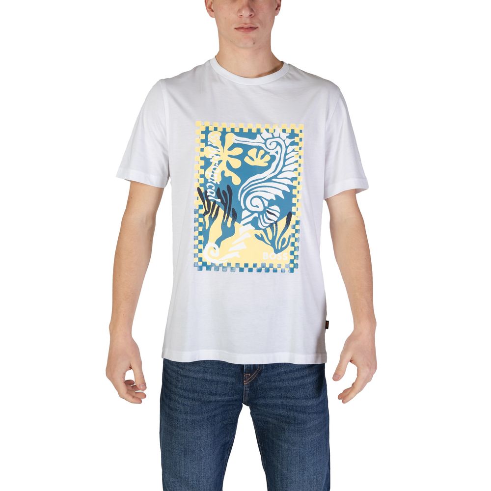 Hugo Boss White Cotton Men's T-Shirt