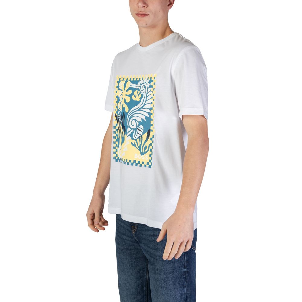 Hugo Boss White Cotton Men's T-Shirt
