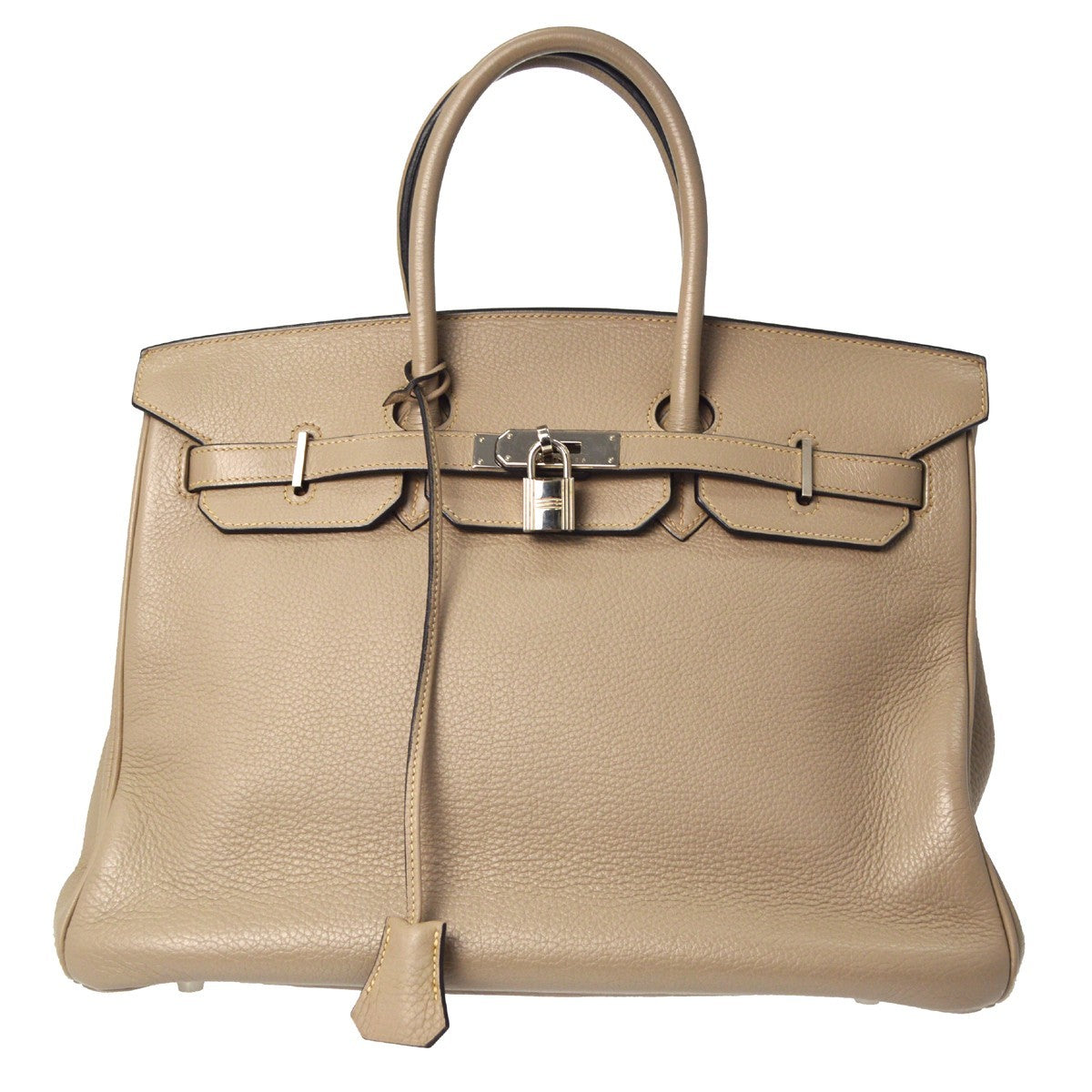 Hermes Birkin Beige Epsom With Palladium Hardware Beige Calfskin Handbag (Pre-Owned)