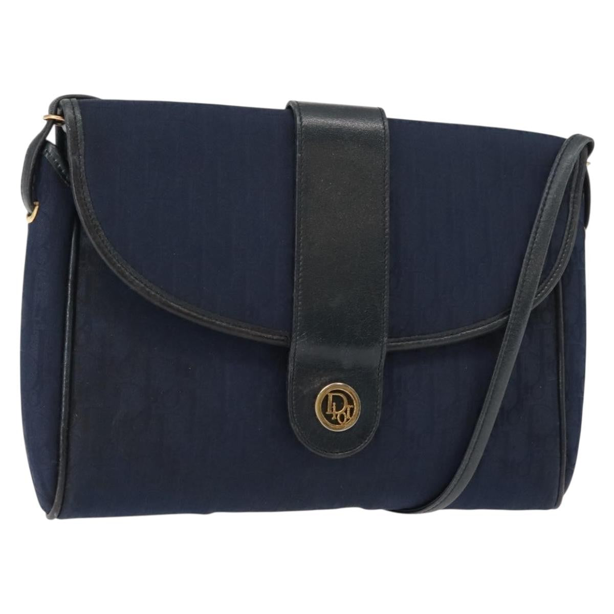 Christian Dior Vintage Trotter Canvas Navy Canvas Shoulder Bag Bag (Pre-Owned)