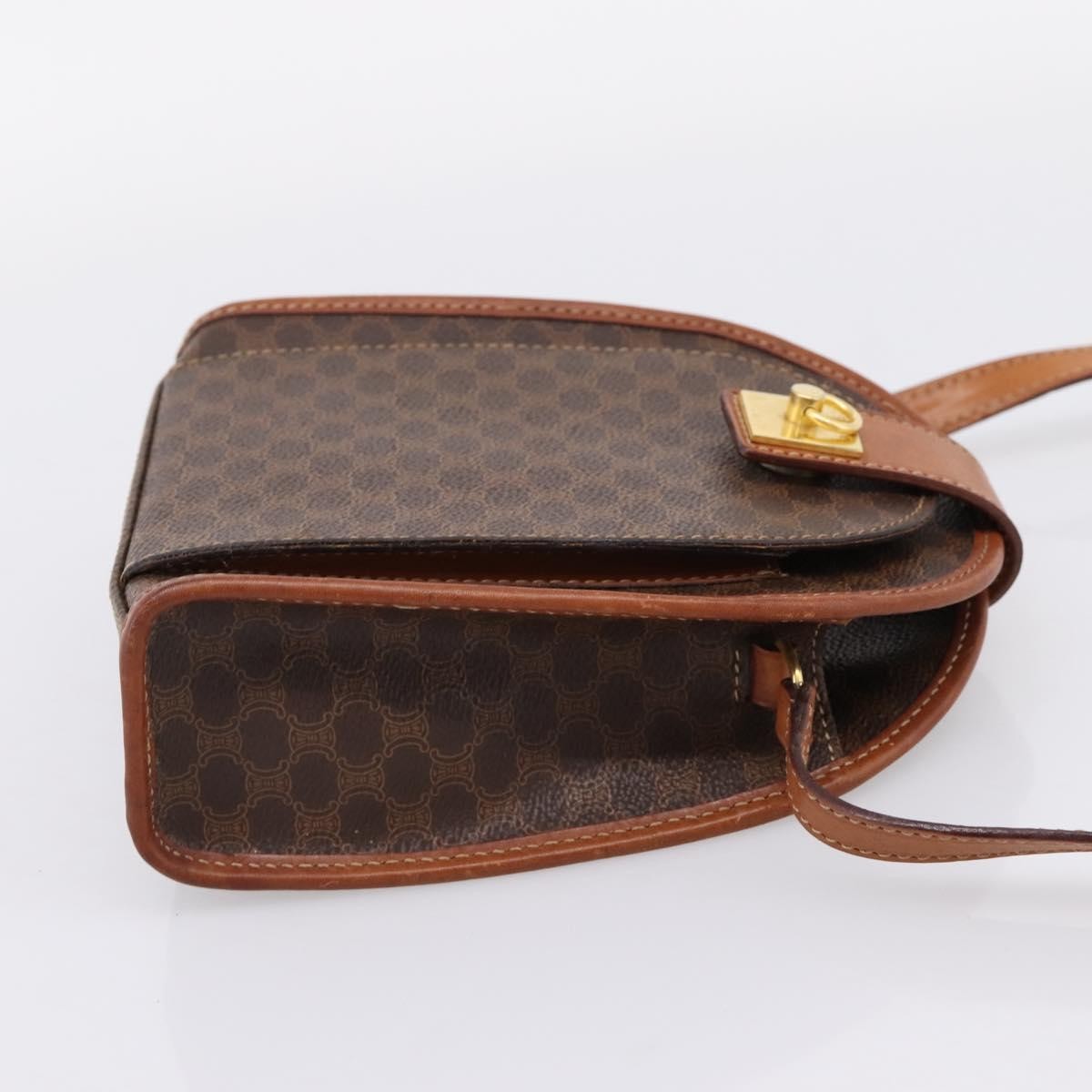 Celine Macadam Shoulder Canvas Brown Canvas Crossbody Bag Bag (Pre-Owned)