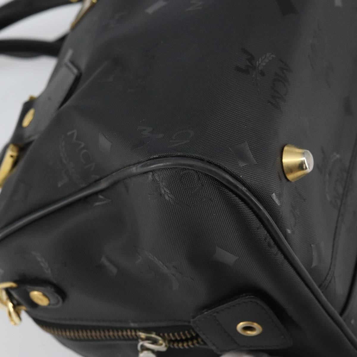 MCM Visetos Logogramme Canvas And Leather Black Canvas Handbag (Pre-Owned)