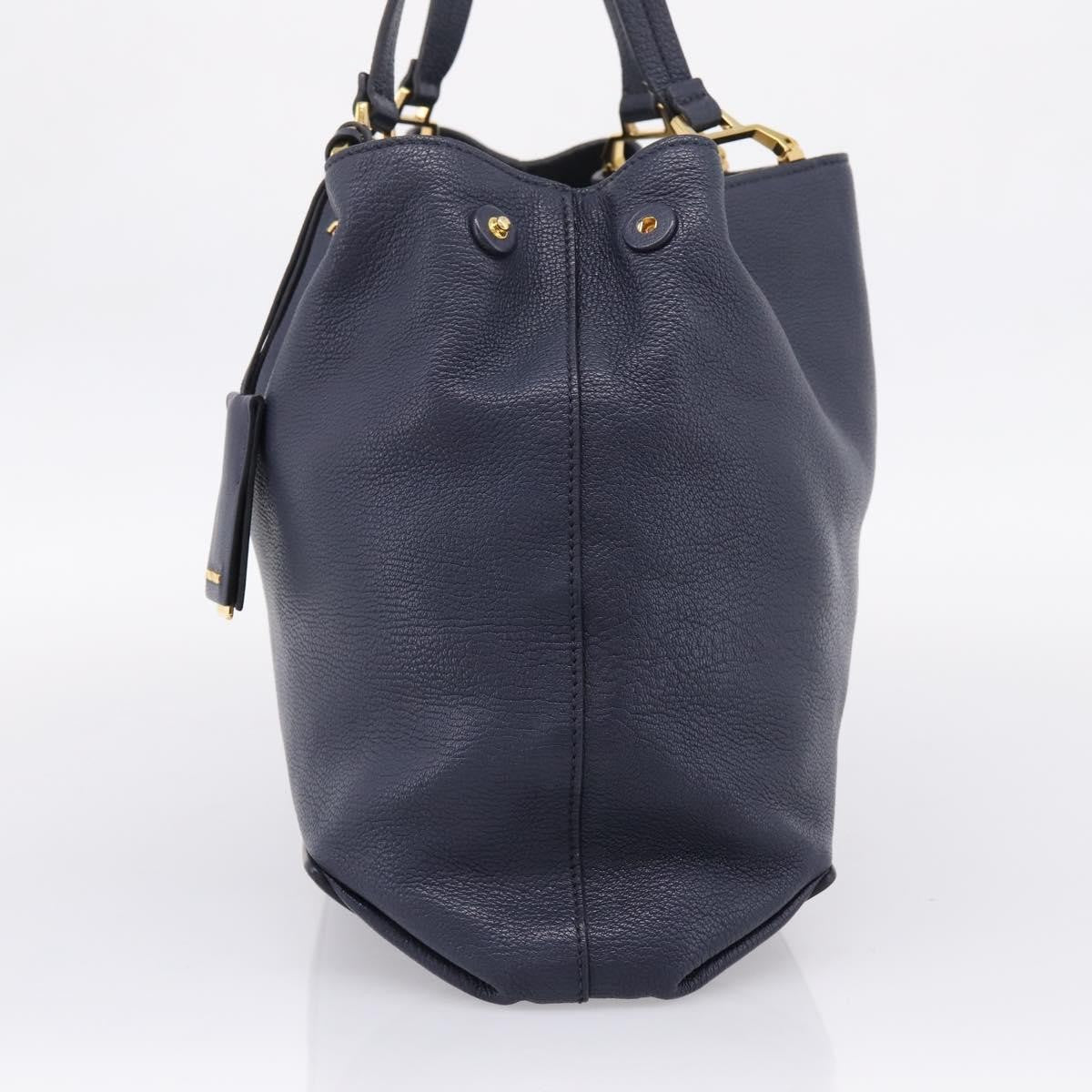 Miu Miu Madras Leather Navy Leather Shoulder Bag Bag (Pre-Owned)