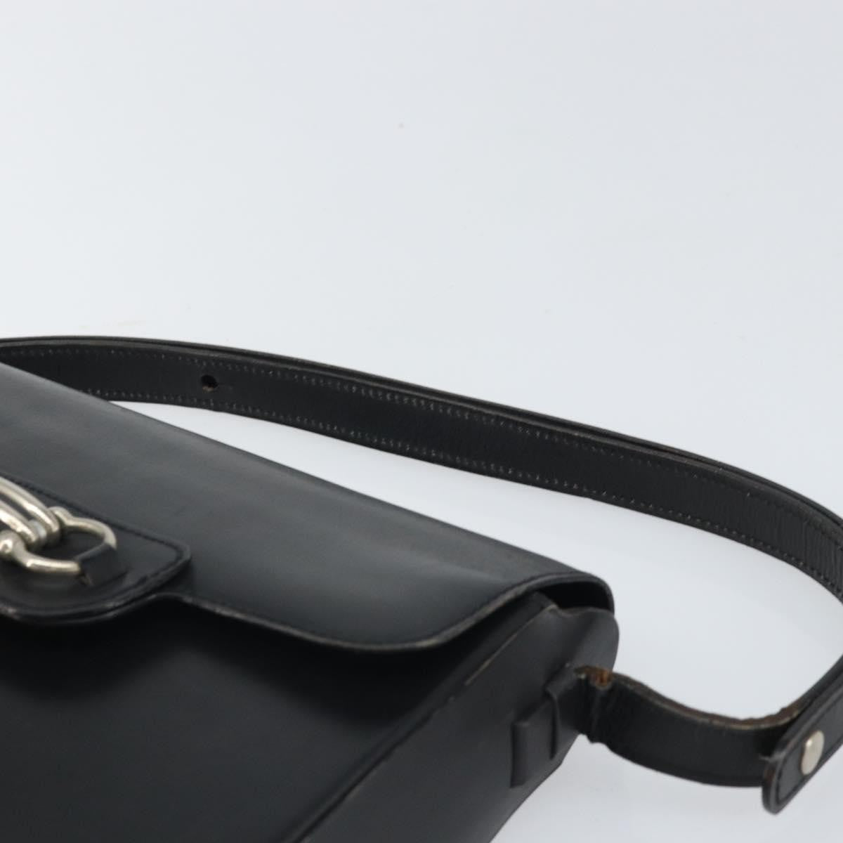 Christian Dior Shoulder Leather Black Leather Shoulder Bag Bag (Pre-Owned)