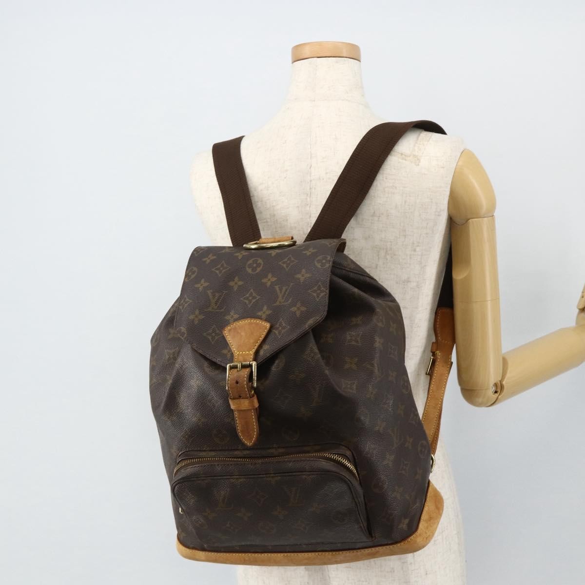 Louis Vuitton Vintage Montsouris Monogram Canvas Brown Canvas Backpack Bag (Pre-Owned)