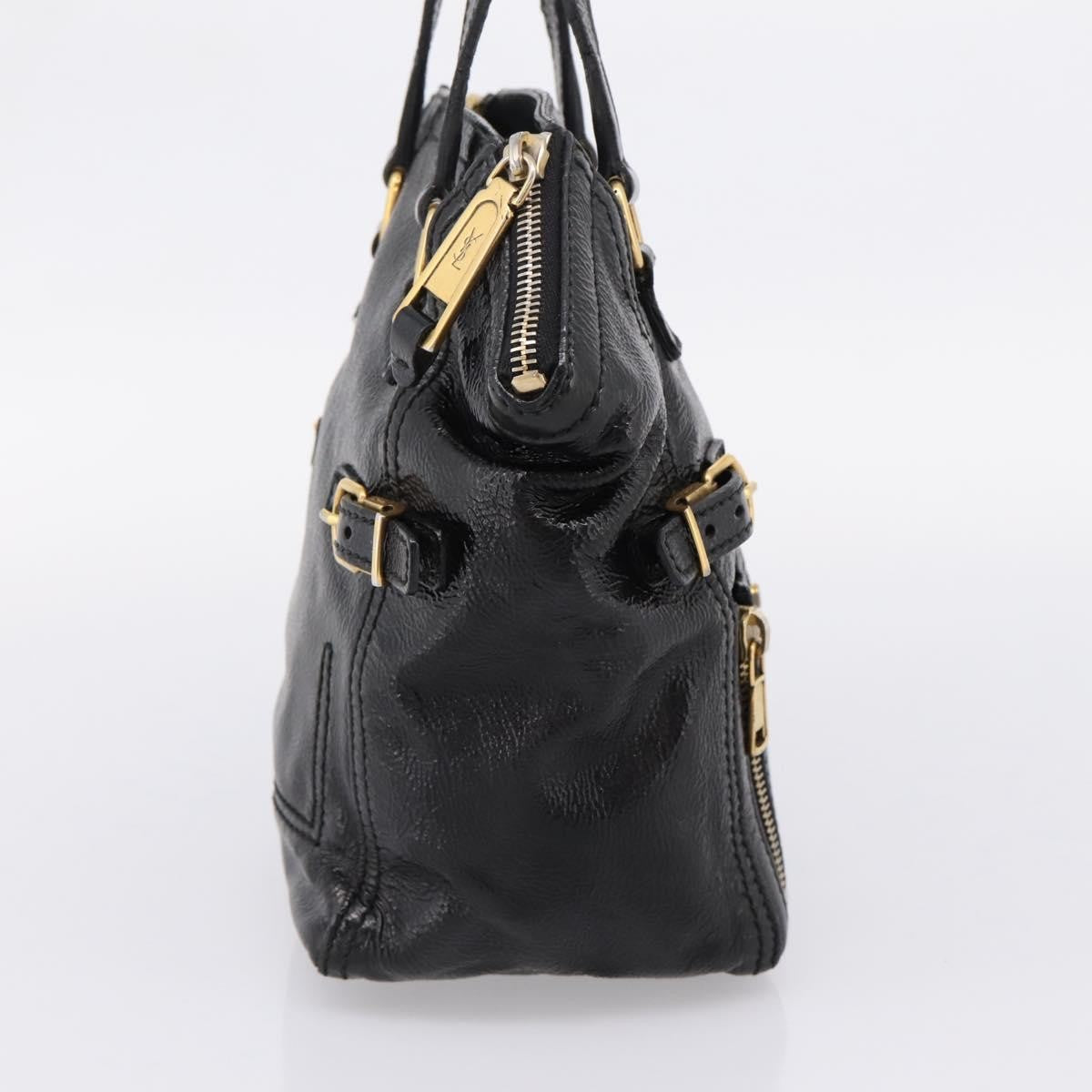 Saint Laurent Downtown Patent Black Patent_Leather Tote Bag Bag (Pre-Owned)