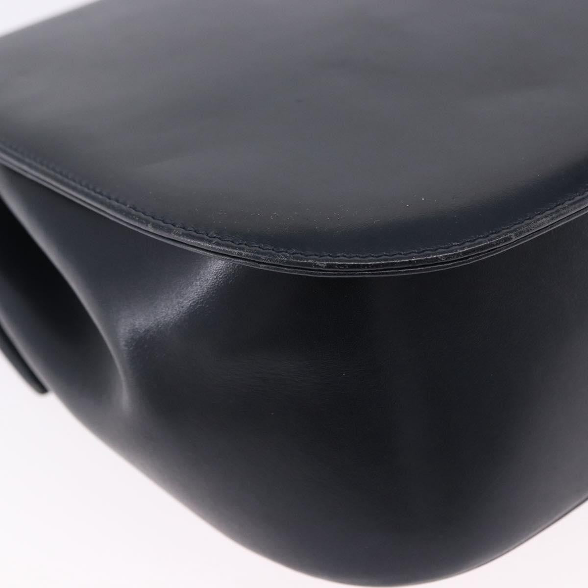 Salvatore Ferragamo Gancini Leather Navy Leather Shoulder Bag Bag (Pre-Owned)