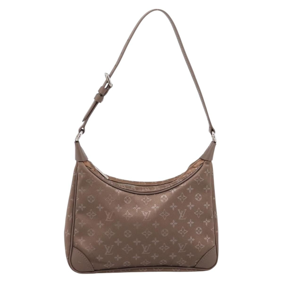 Louis Vuitton Boulogne Monogram Satin Beige Canvas Handbag (Pre-Owned)
