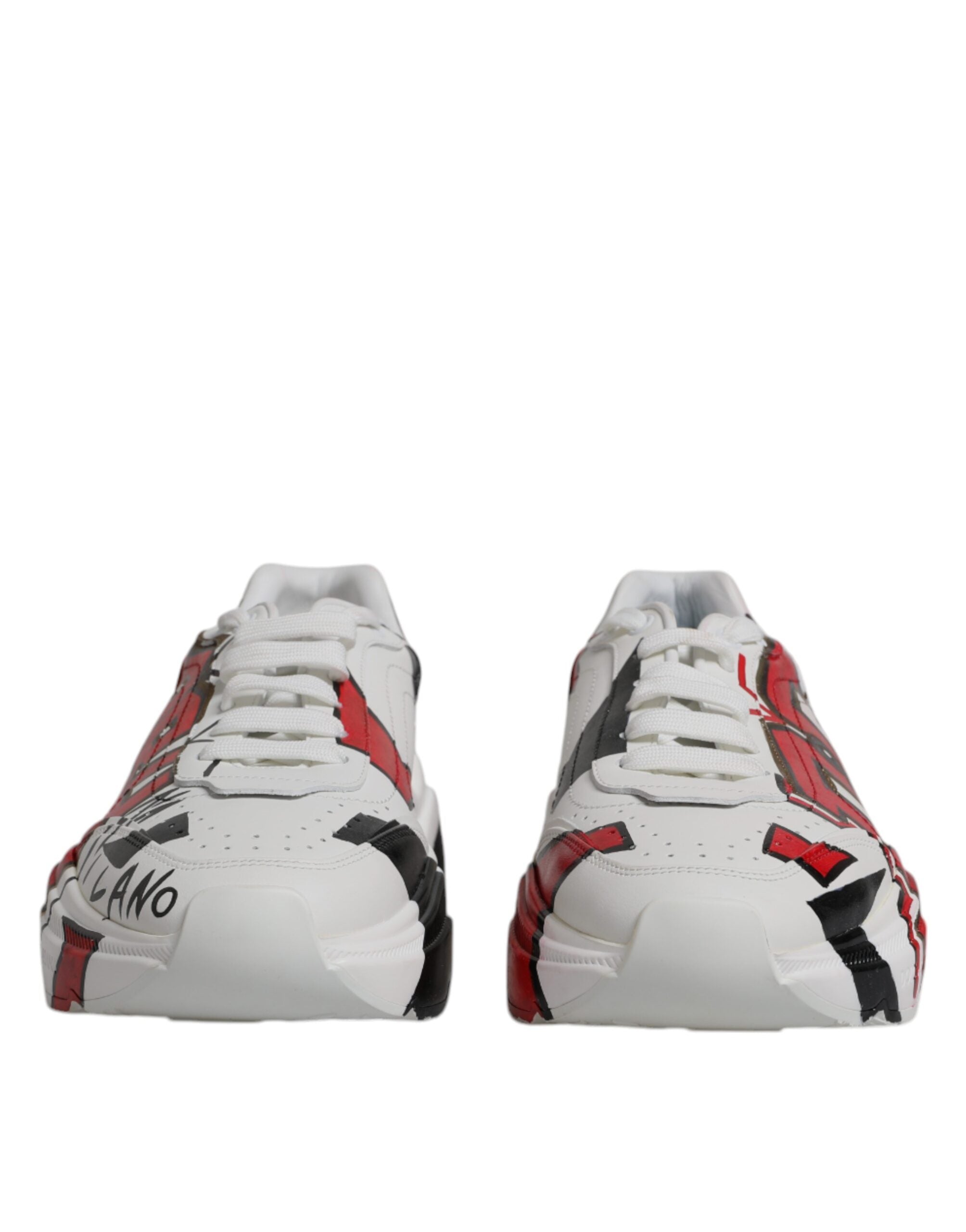 Dolce & Gabbana White Daymaster Hand Painted Sneakers Men's Shoes (Pre-Owned)