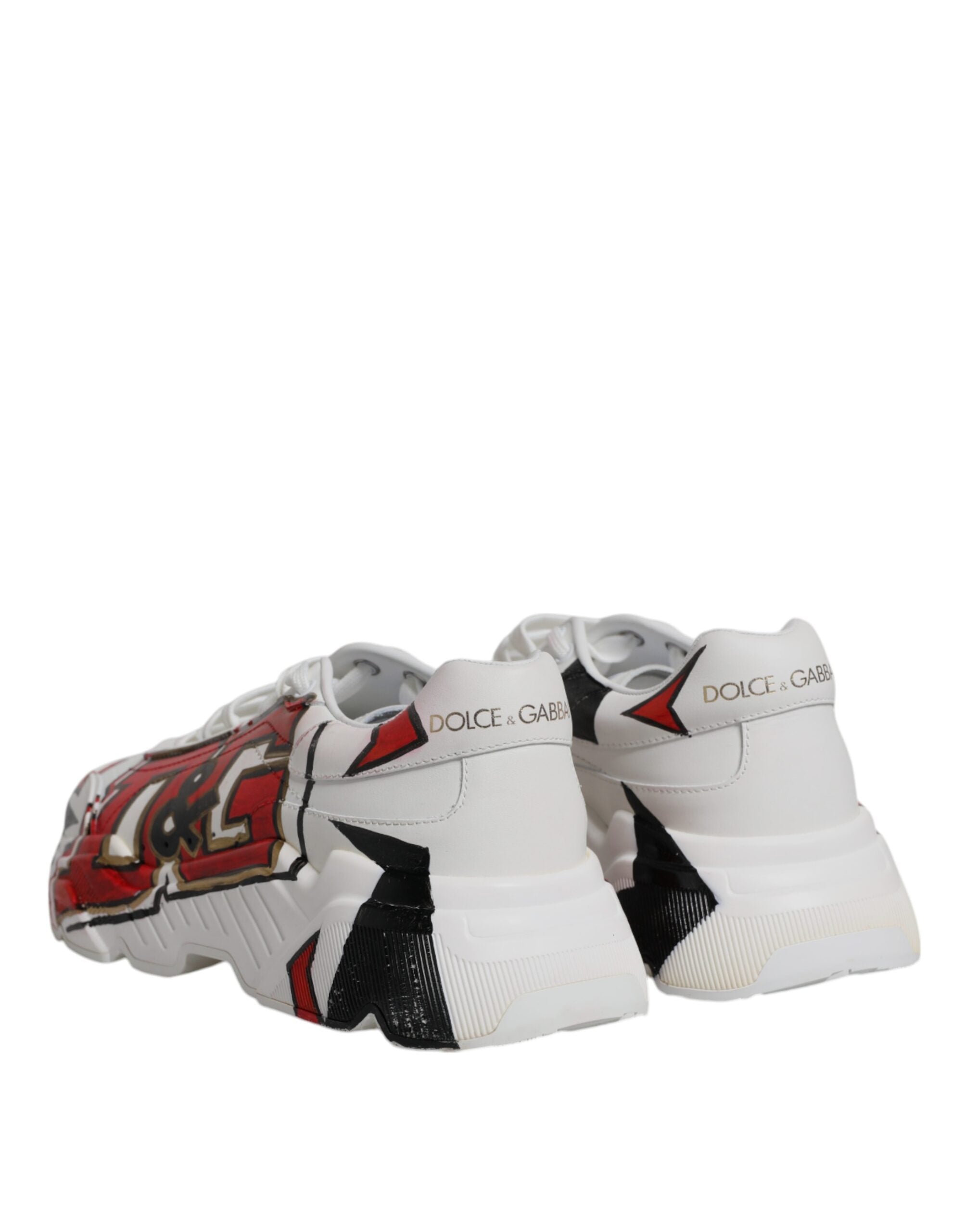 Dolce & Gabbana White Daymaster Hand Painted Sneakers Men's Shoes (Pre-Owned)
