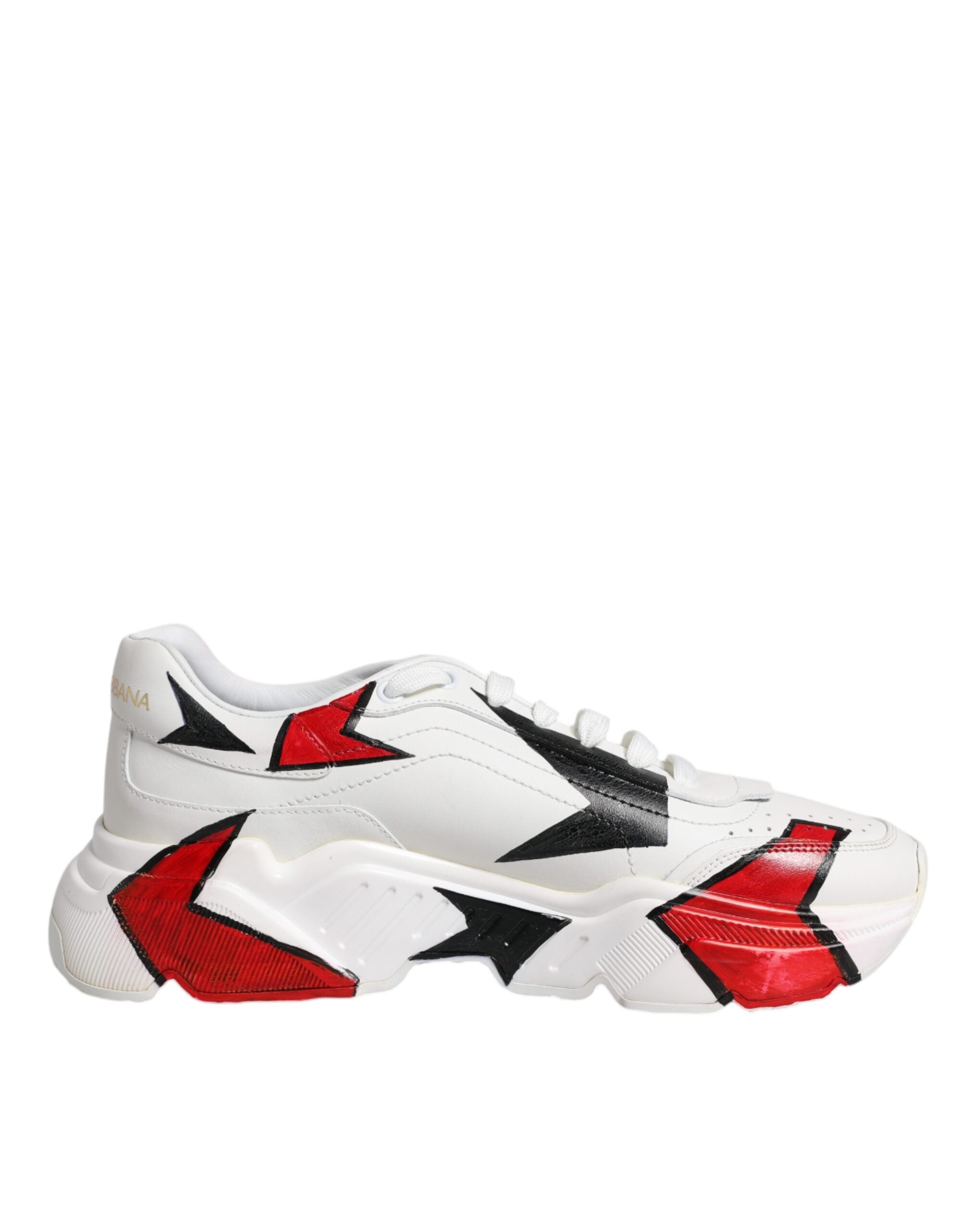 Dolce & Gabbana White Daymaster Hand Painted Sneakers Men's Shoes (Pre-Owned)