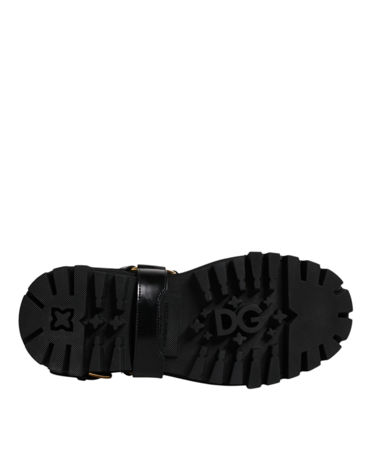 Dolce & Gabbana Black Leather Slip On Stretch Trekking Boots Men's Shoes