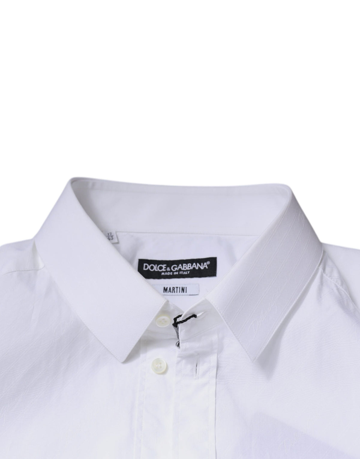 Dolce & Gabbana White Cotton Long Sleeve MARTINI Dress Men's Shirt (Pre-Owned)