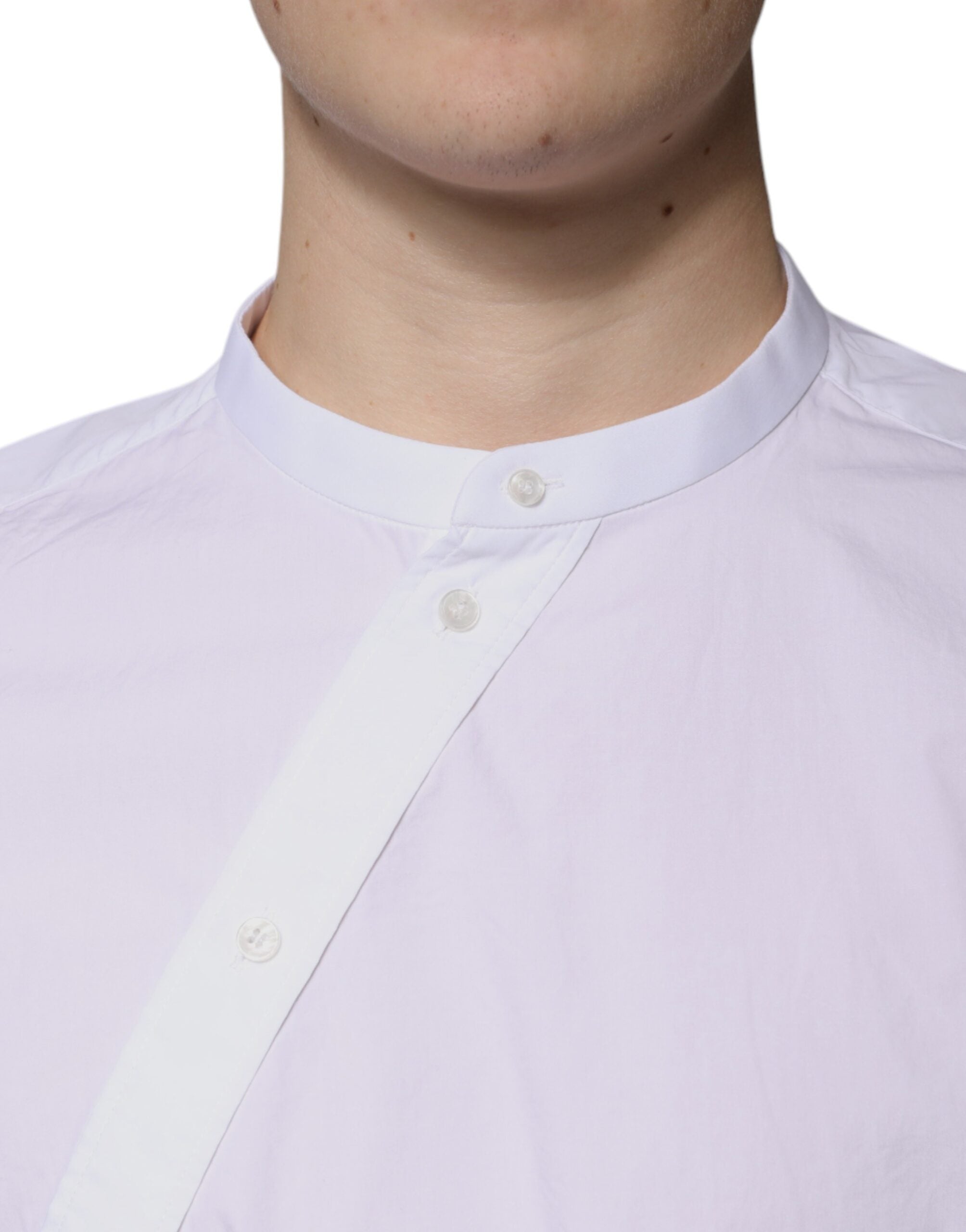 Dolce & Gabbana White Cotton Slim Fit MARTINI Dress Men's Shirt