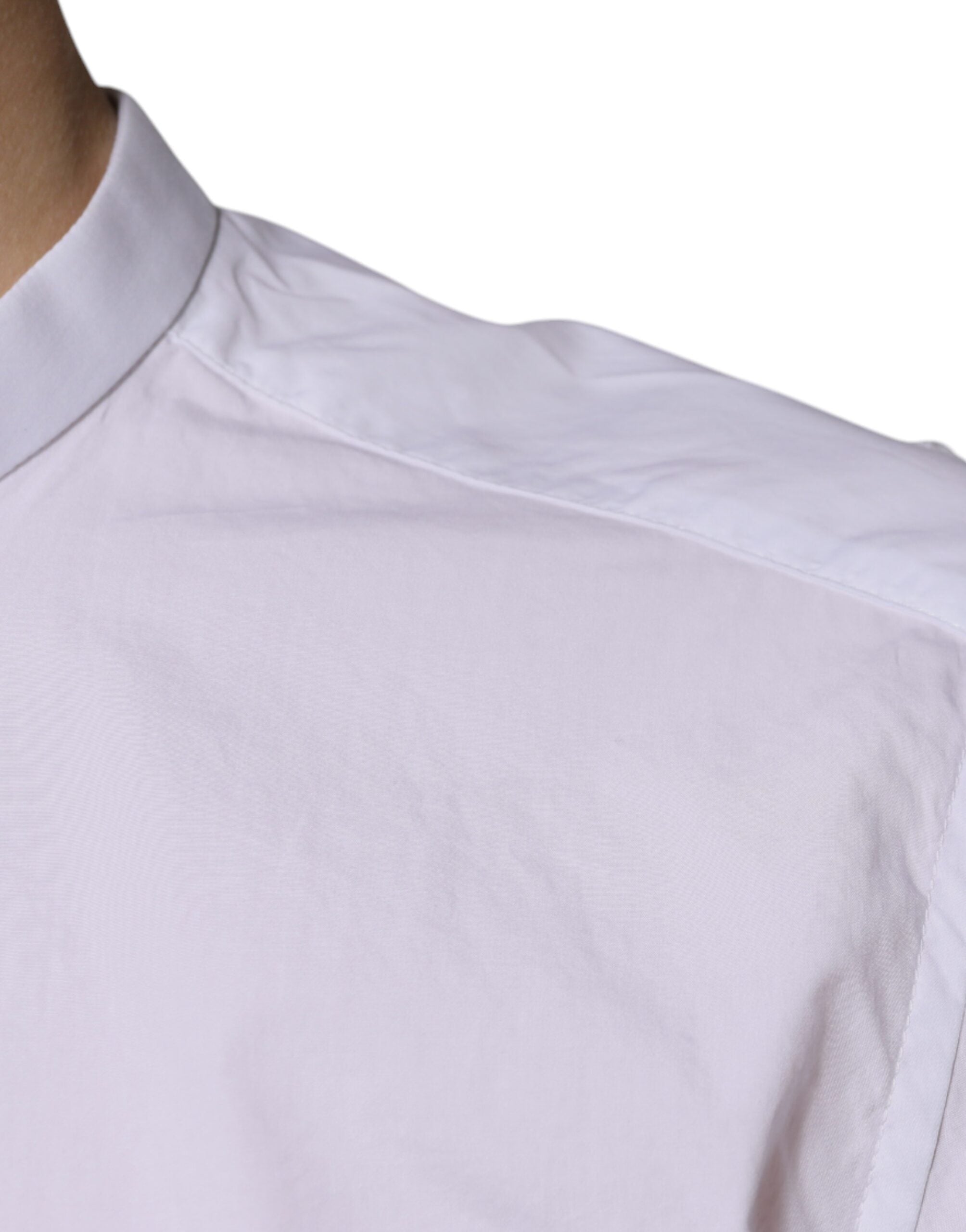 Dolce & Gabbana White Cotton Slim Fit MARTINI Dress Men's Shirt