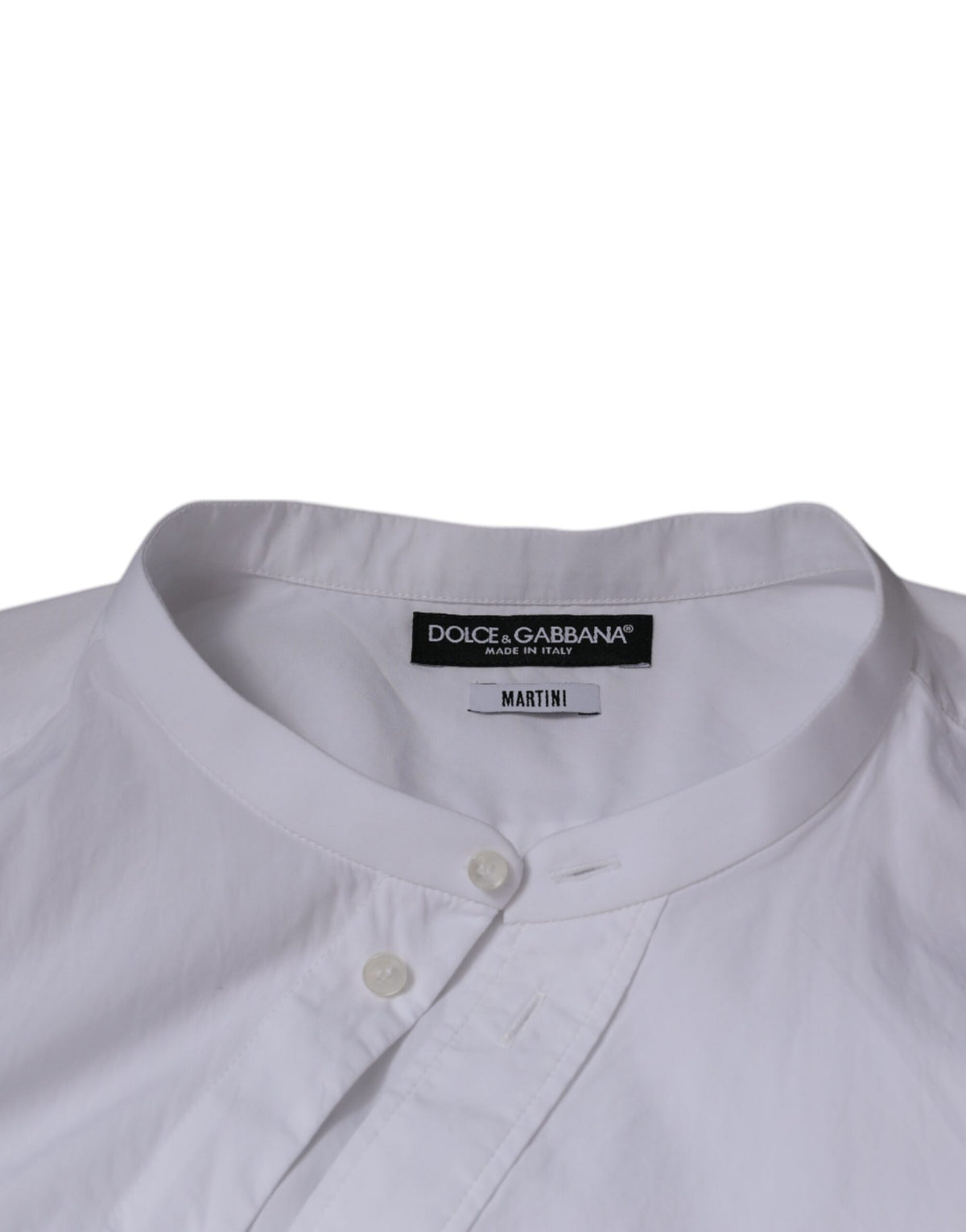 Dolce & Gabbana White Cotton Slim Fit MARTINI Dress Men's Shirt