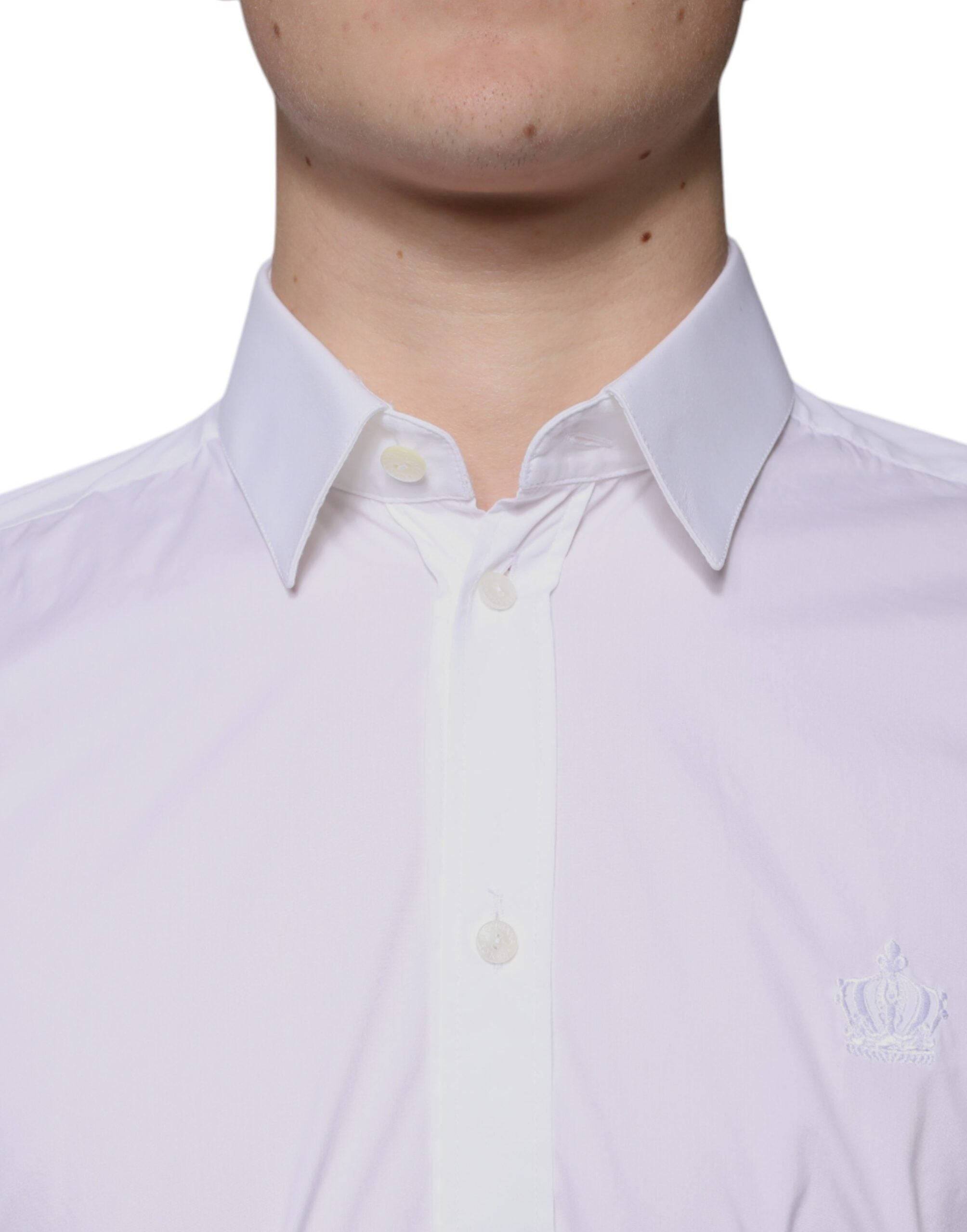 Dolce & Gabbana White Cotton Blend Formal MARTINI Men's Shirt (Pre-Owned)
