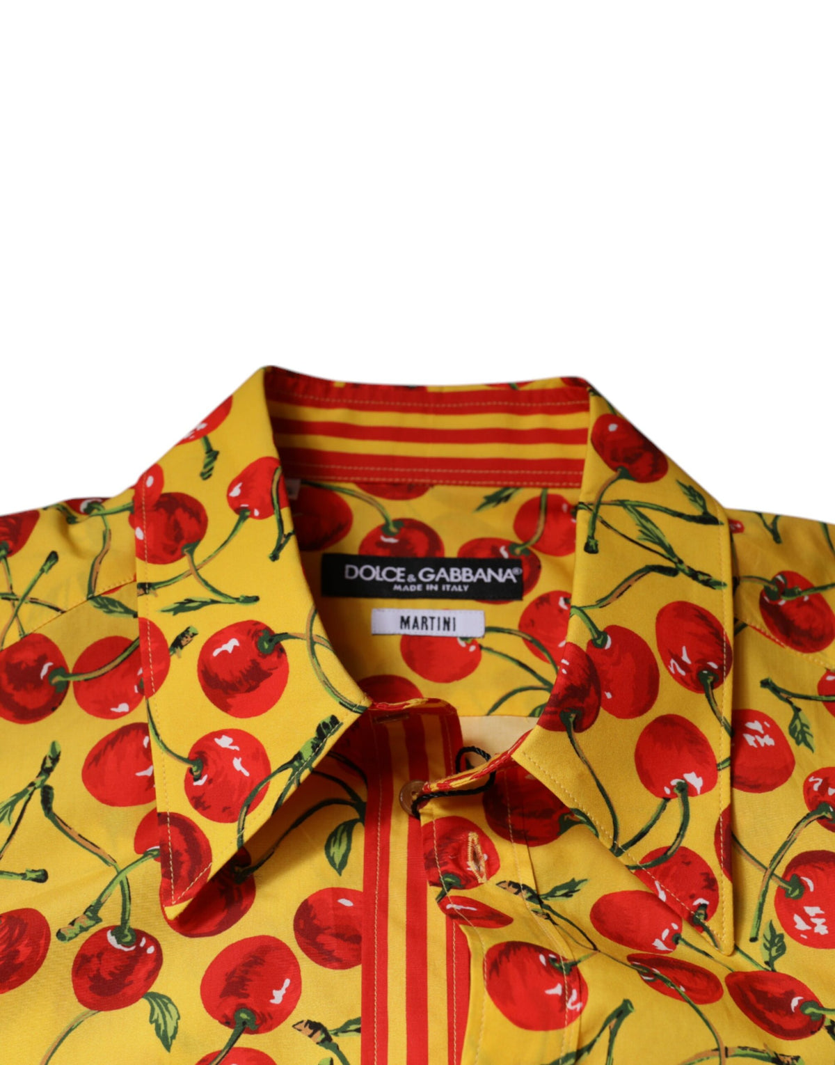 Dolce & Gabbana Yellow Cherry Cotton MARTINI Dress Men's Shirt