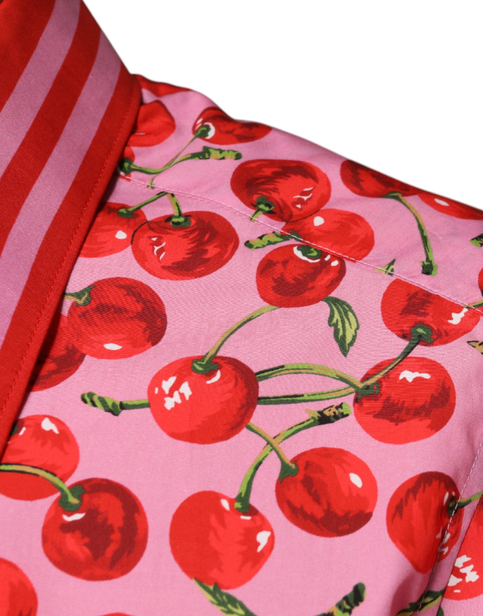 Dolce & Gabbana Pink Cherry Cotton Formal MARTINI Dress Men's Shirt