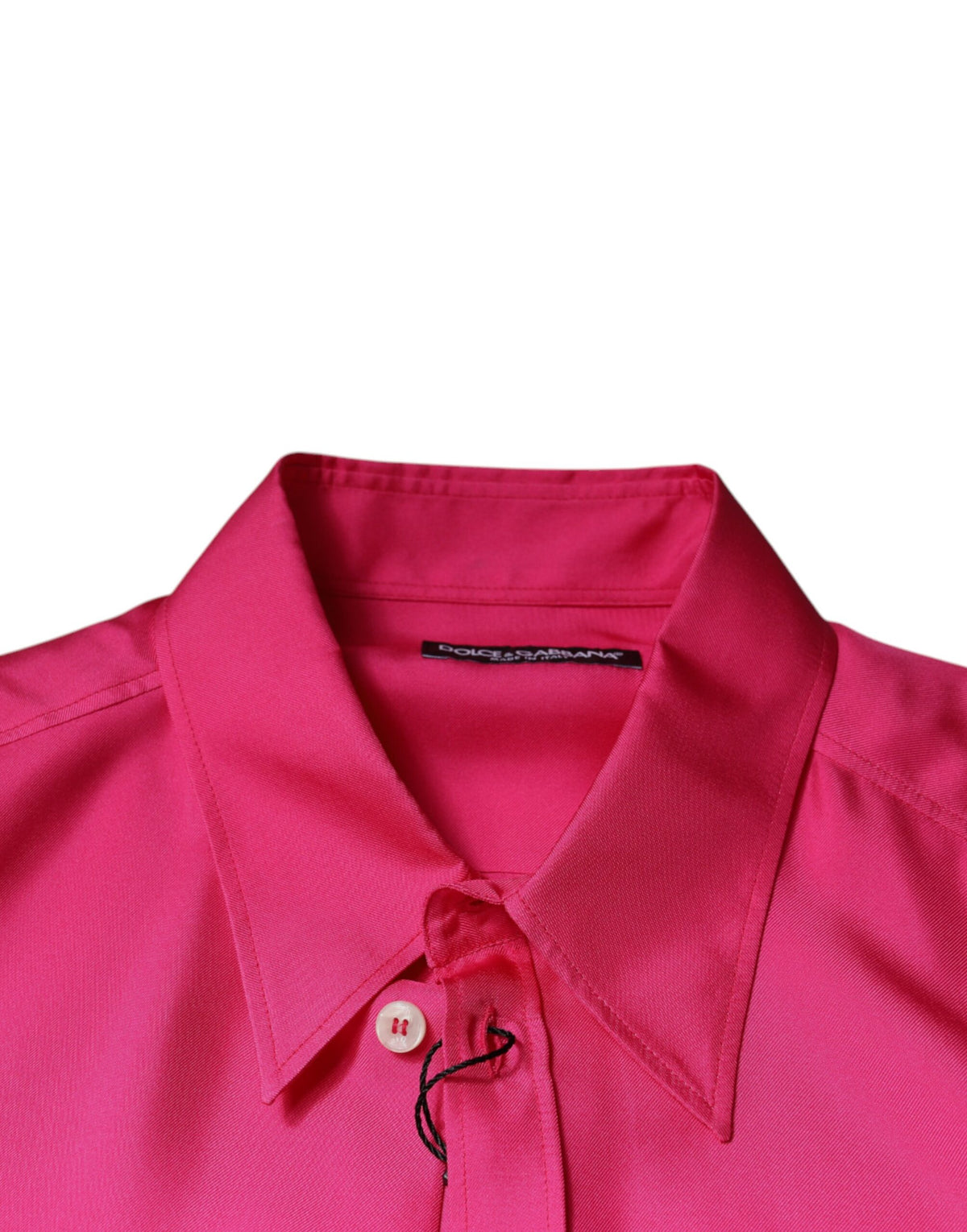 Dolce & Gabbana Pink Silk Collared Button Down Men Men's Shirt