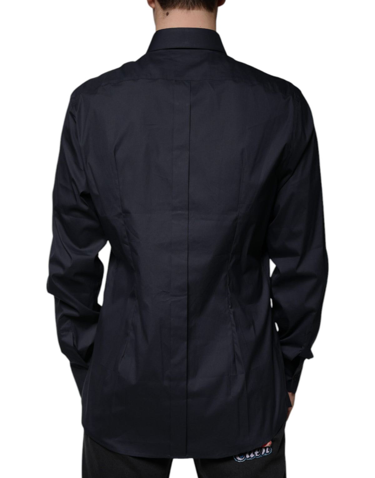 Dolce & Gabbana Black Cotton Blend Formal GOLD Dress Men's Shirt